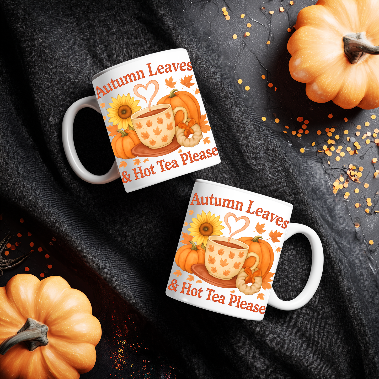 Autumnal Mug for Tea Lovers, Whether you fancy a cuppa or a heartwarming autumn coffee, this pumpkin mug is your perfect companion.