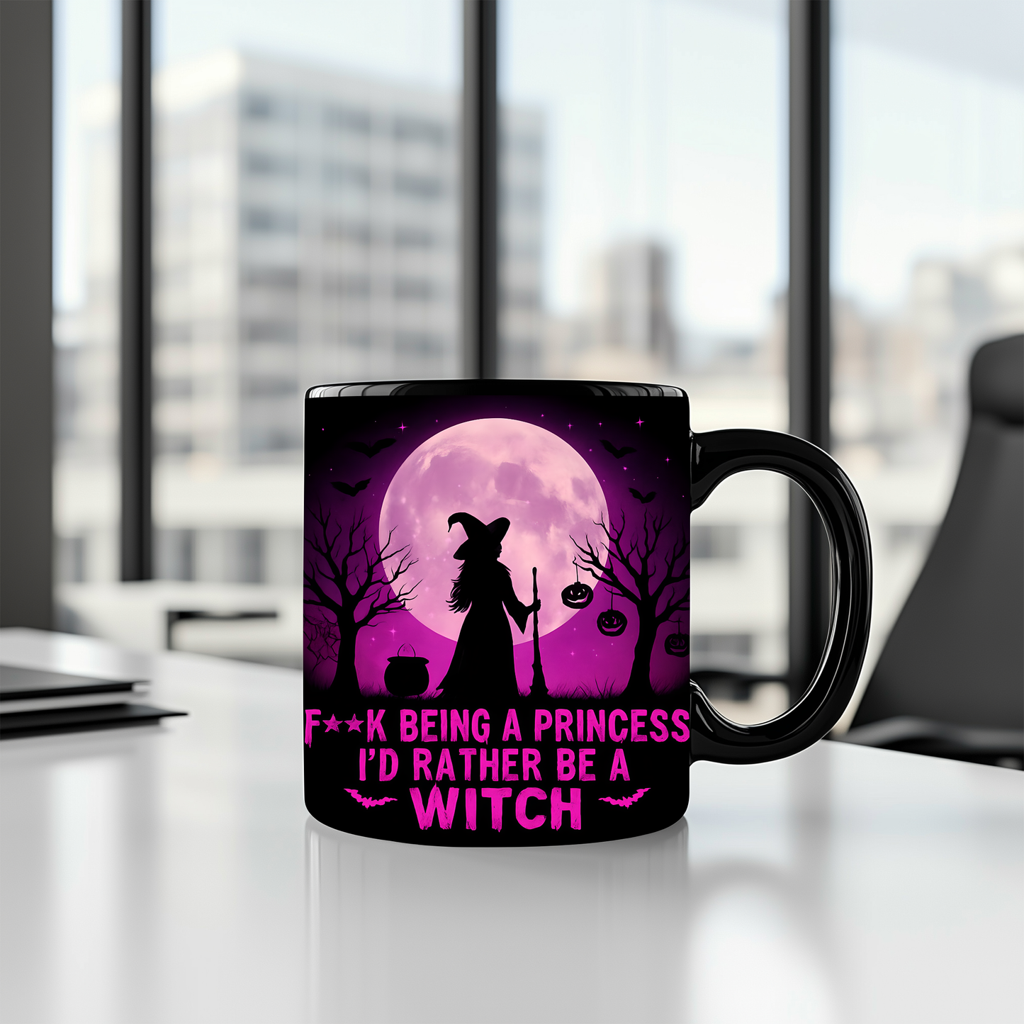 F**k Being A Princess I'd Rather Be A Witch Mug,casting a spell of inspiration over your day. Whether you're a fan of spooky mugs or simply adore cute Halloween mugs, this witch mug is a bewitching piece of witchy stuff.