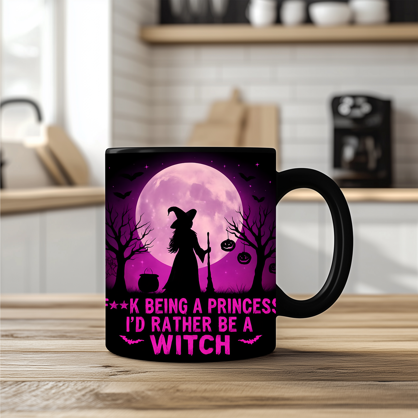 F**k Being A Princess I'd Rather Be A Witch Mug,casting a spell of inspiration over your day. Whether you're a fan of spooky mugs or simply adore cute Halloween mugs, this witch mug is a bewitching piece of witchy stuff.