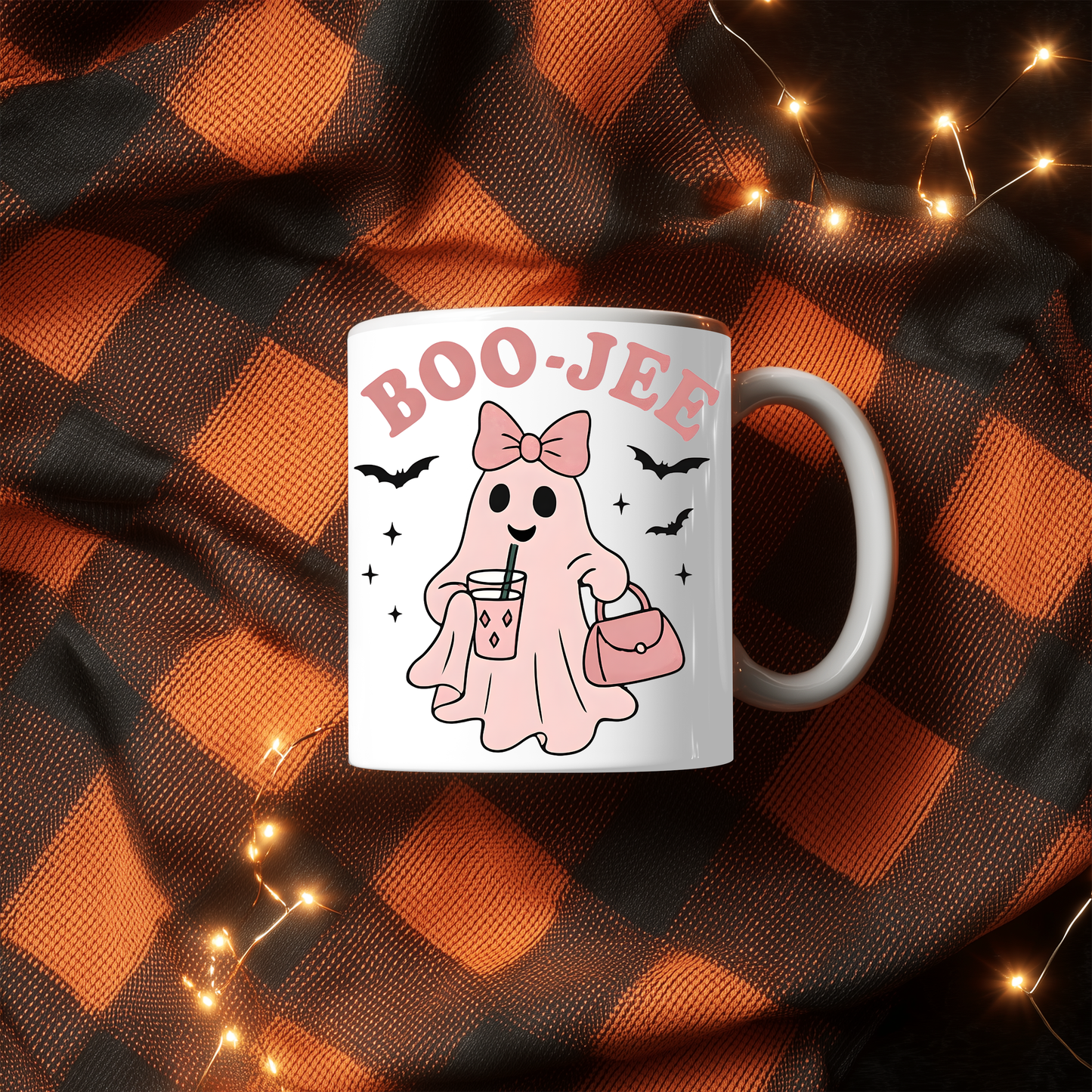 Boo jee Pink Ghosty Mug, This cute ghost mug, with its charming pink hue and playful ghostie design, transforms every sip into a magical moment.
