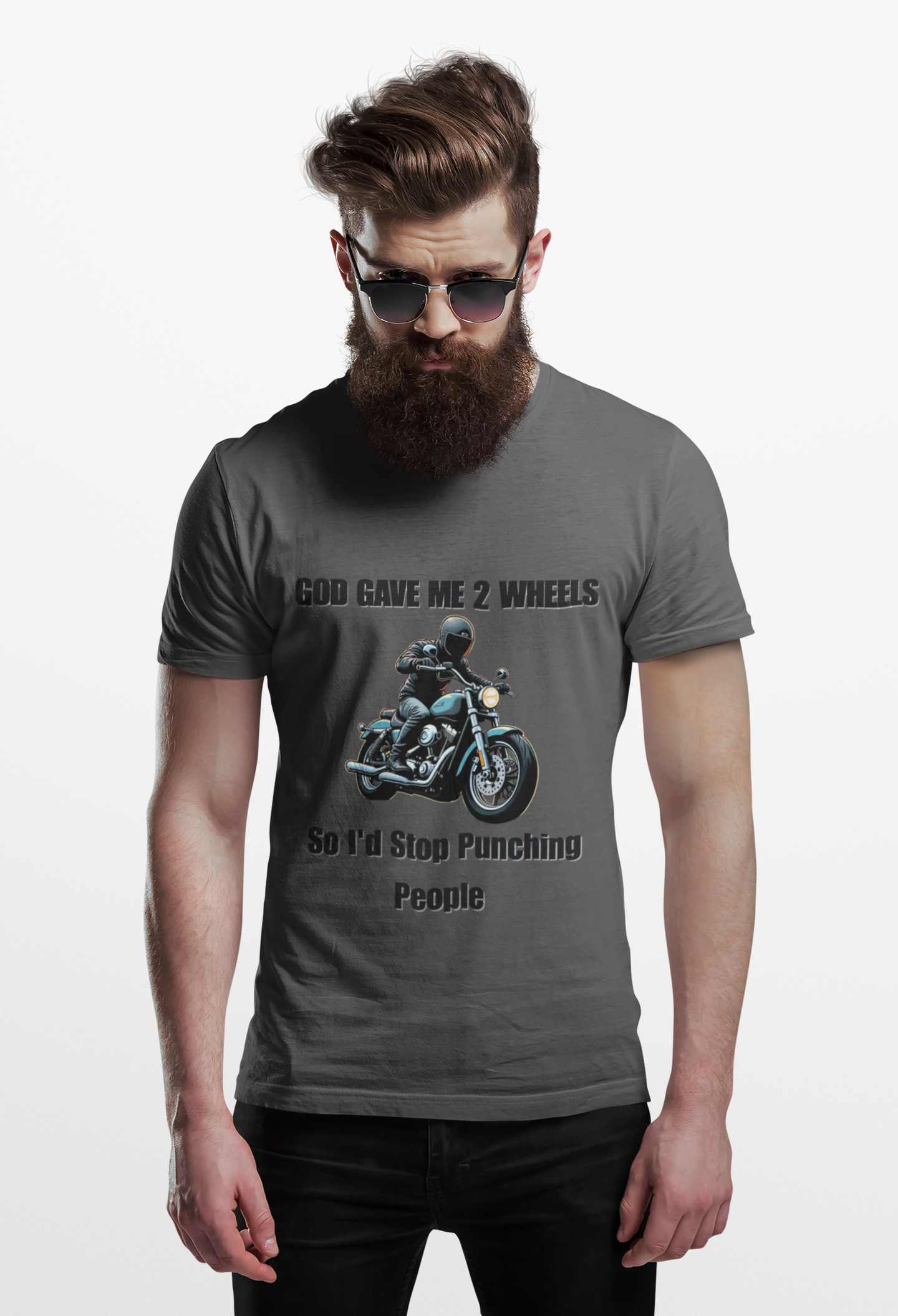 God Gave Me 2 Wheels, Funny Tee for Motorcycle Lovers, must-have for those who live life on two wheels.