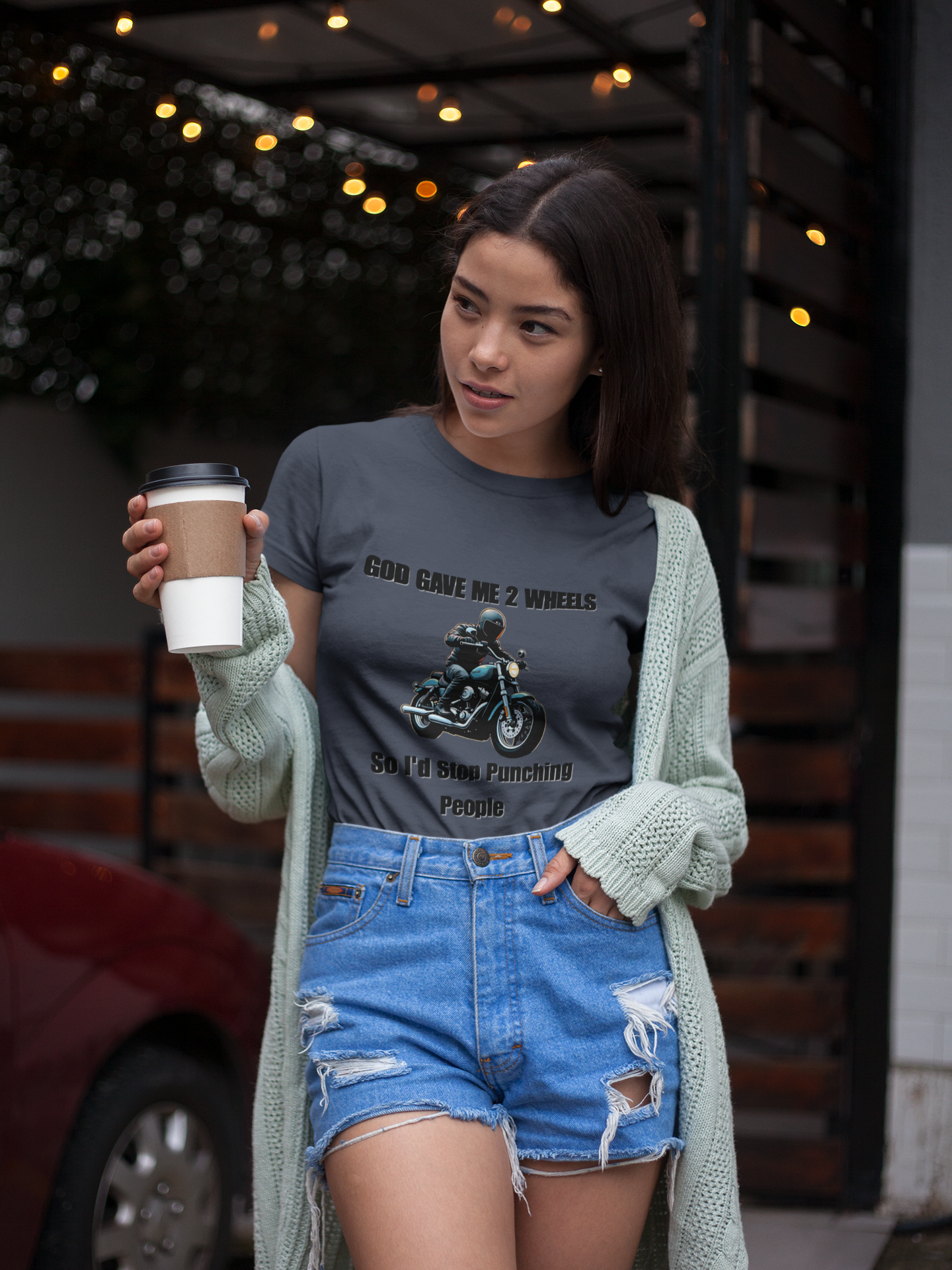 God Gave Me 2 Wheels, Funny Tee for Motorcycle Lovers, must-have for those who live life on two wheels.