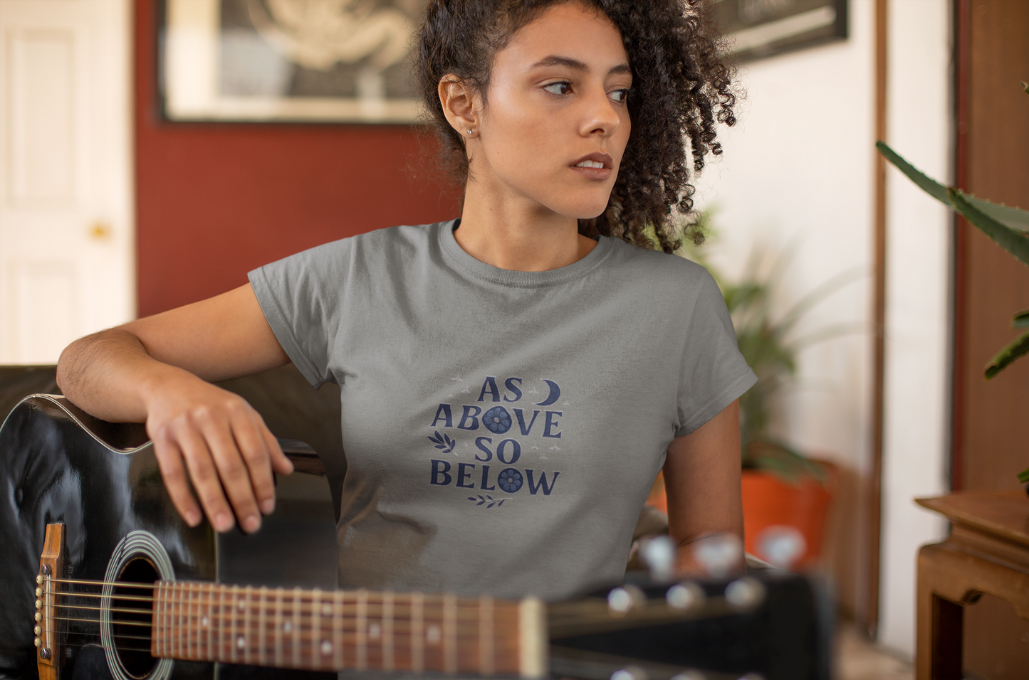 As Above So Below T-shirt, a harmonious blend of mystical charm and celestial vibes. Crafted for those who appreciate pagan clothing and witchy aesthetics.