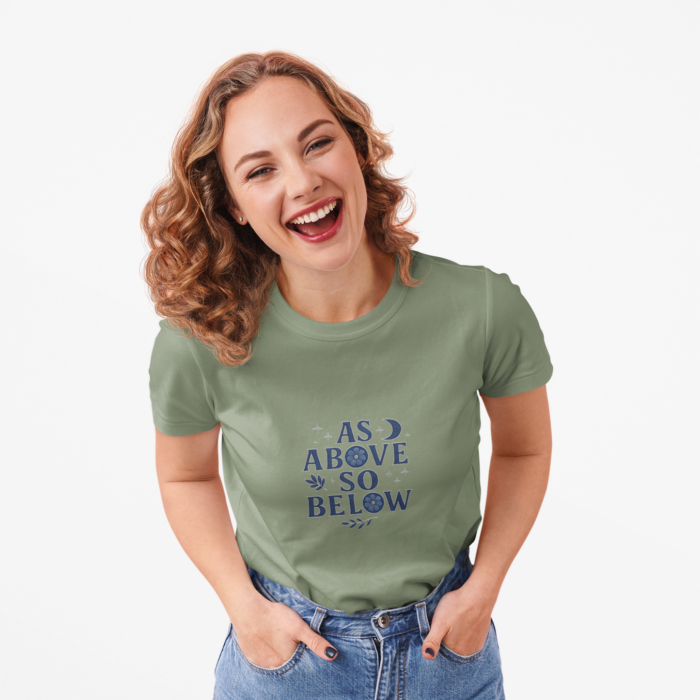 As Above So Below T-shirt, a harmonious blend of mystical charm and celestial vibes. Crafted for those who appreciate pagan clothing and witchy aesthetics.