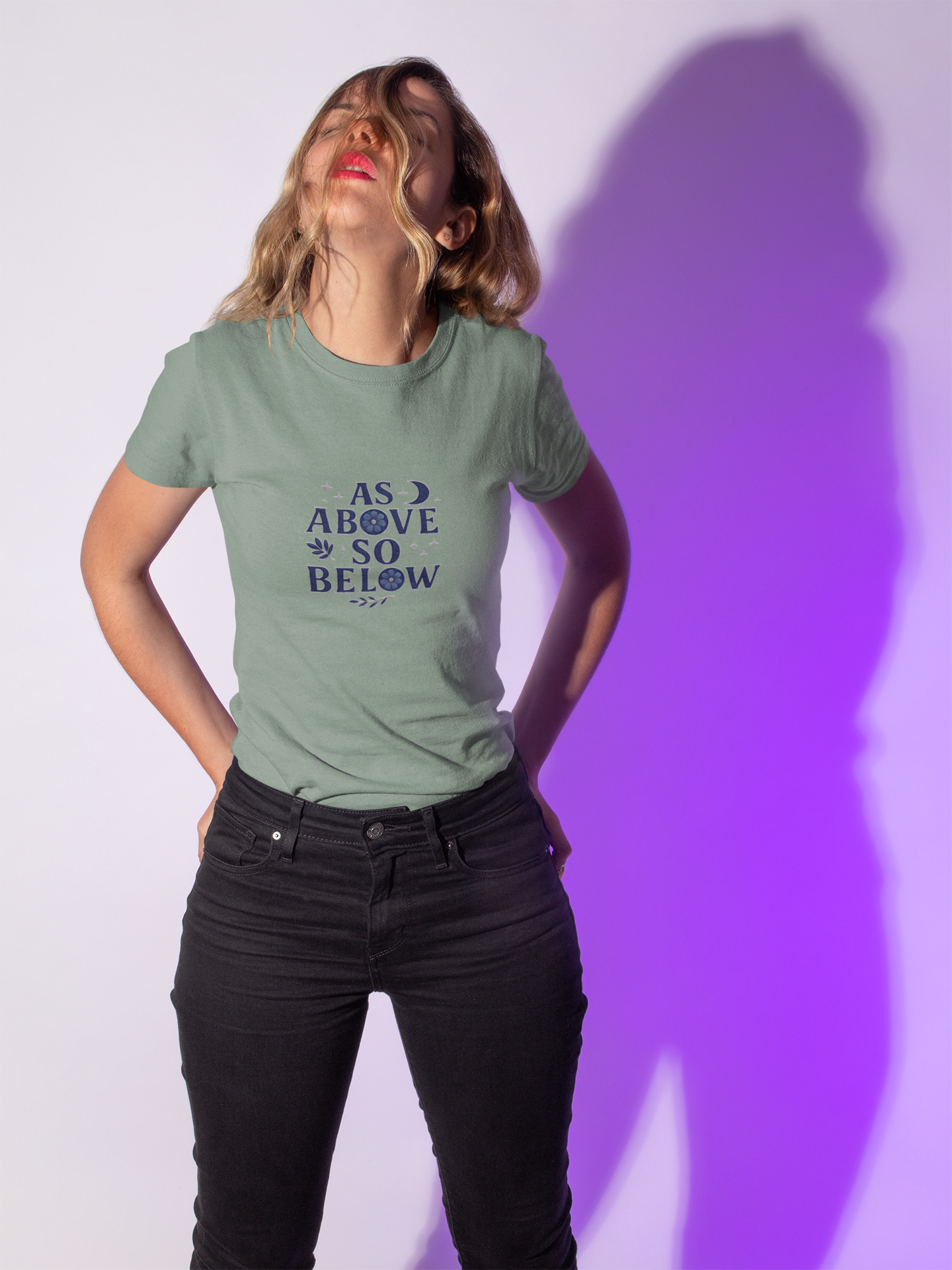 As Above So Below T-shirt, a harmonious blend of mystical charm and celestial vibes. Crafted for those who appreciate pagan clothing and witchy aesthetics.
