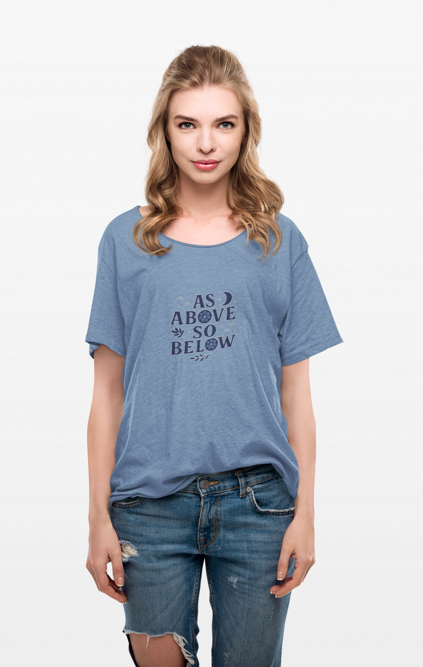 As Above So Below T-shirt, a harmonious blend of mystical charm and celestial vibes. Crafted for those who appreciate pagan clothing and witchy aesthetics.