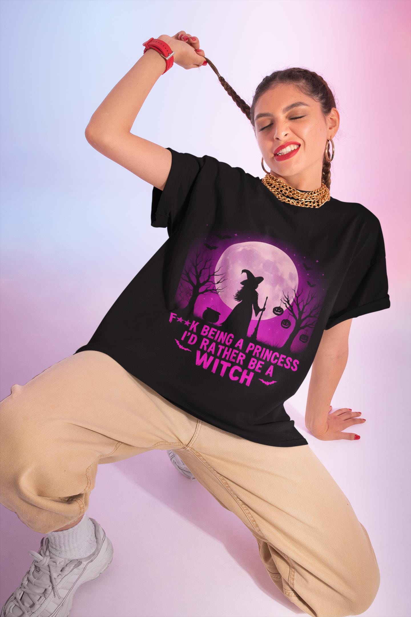 F**k Being a Princess I'd Rather Be a Witch TShirt, This wicca shirt is a celebration of witchy fashion, blending humor with a touch of rebellion. Perfect for any witchy wardrobe.