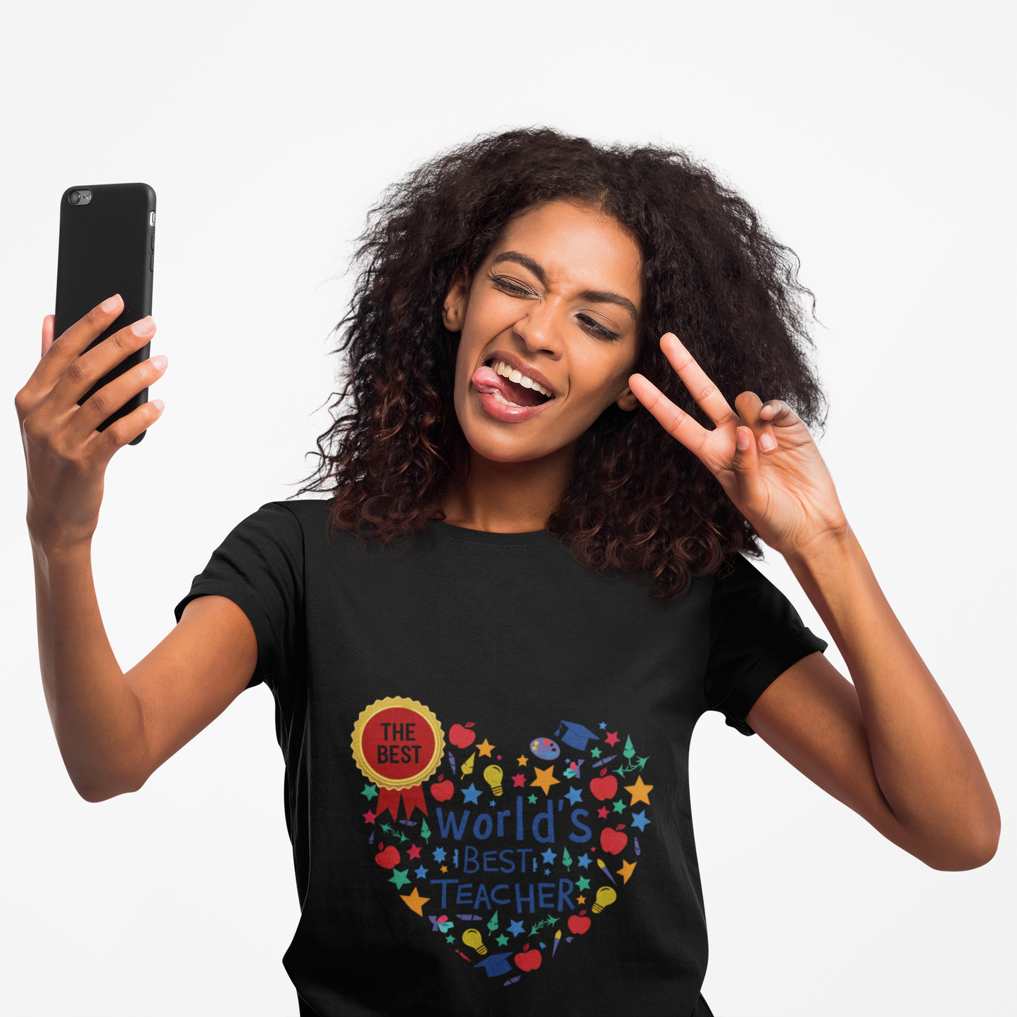World's Best Teacher Cotton Tee - Designed to celebrate educators, this tee radiates warmth and positivity, making it a perfect gift for Teacher Appreciation Week.