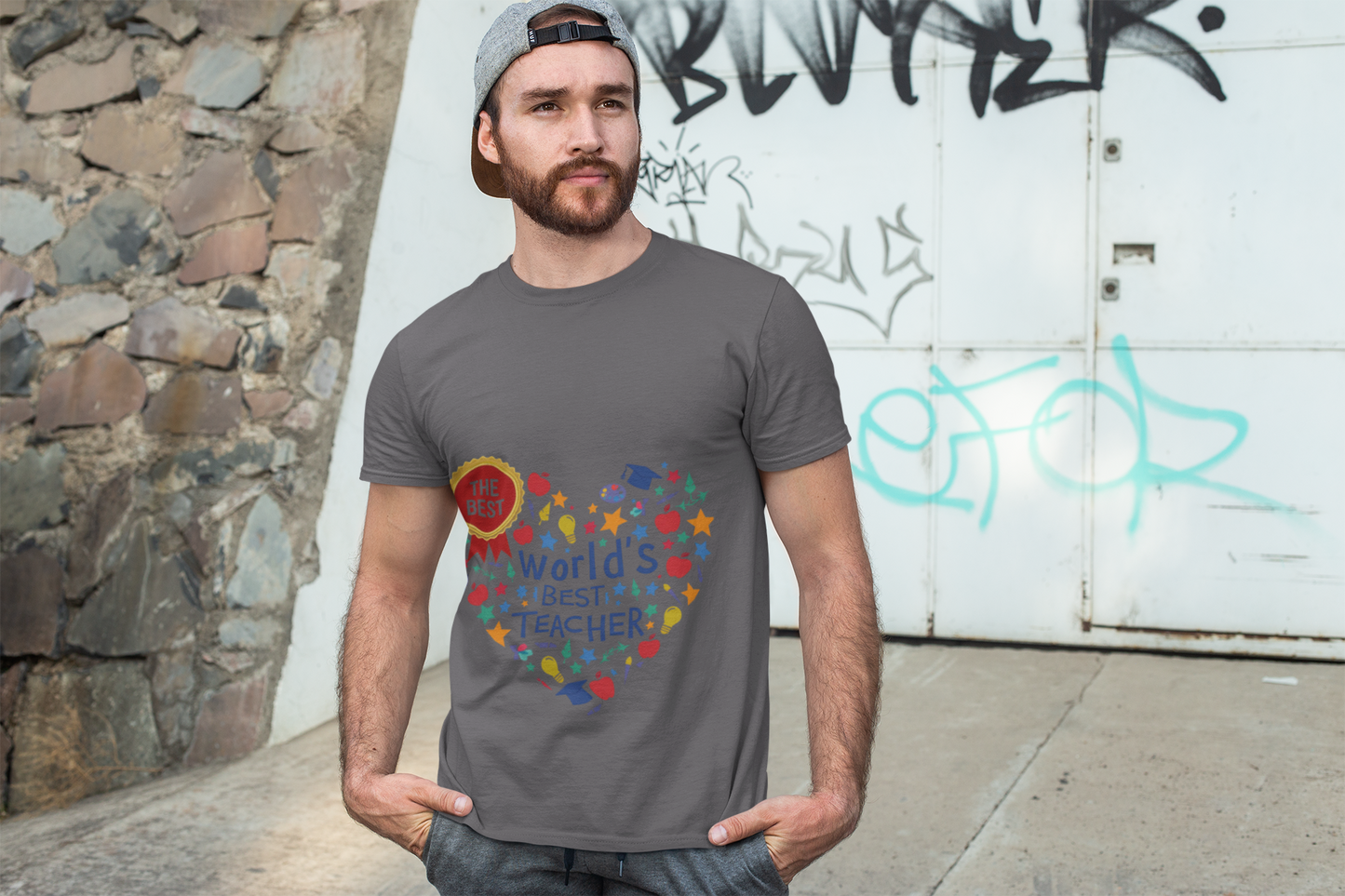 World's Best Teacher Cotton Tee - Designed to celebrate educators, this tee radiates warmth and positivity, making it a perfect gift for Teacher Appreciation Week.