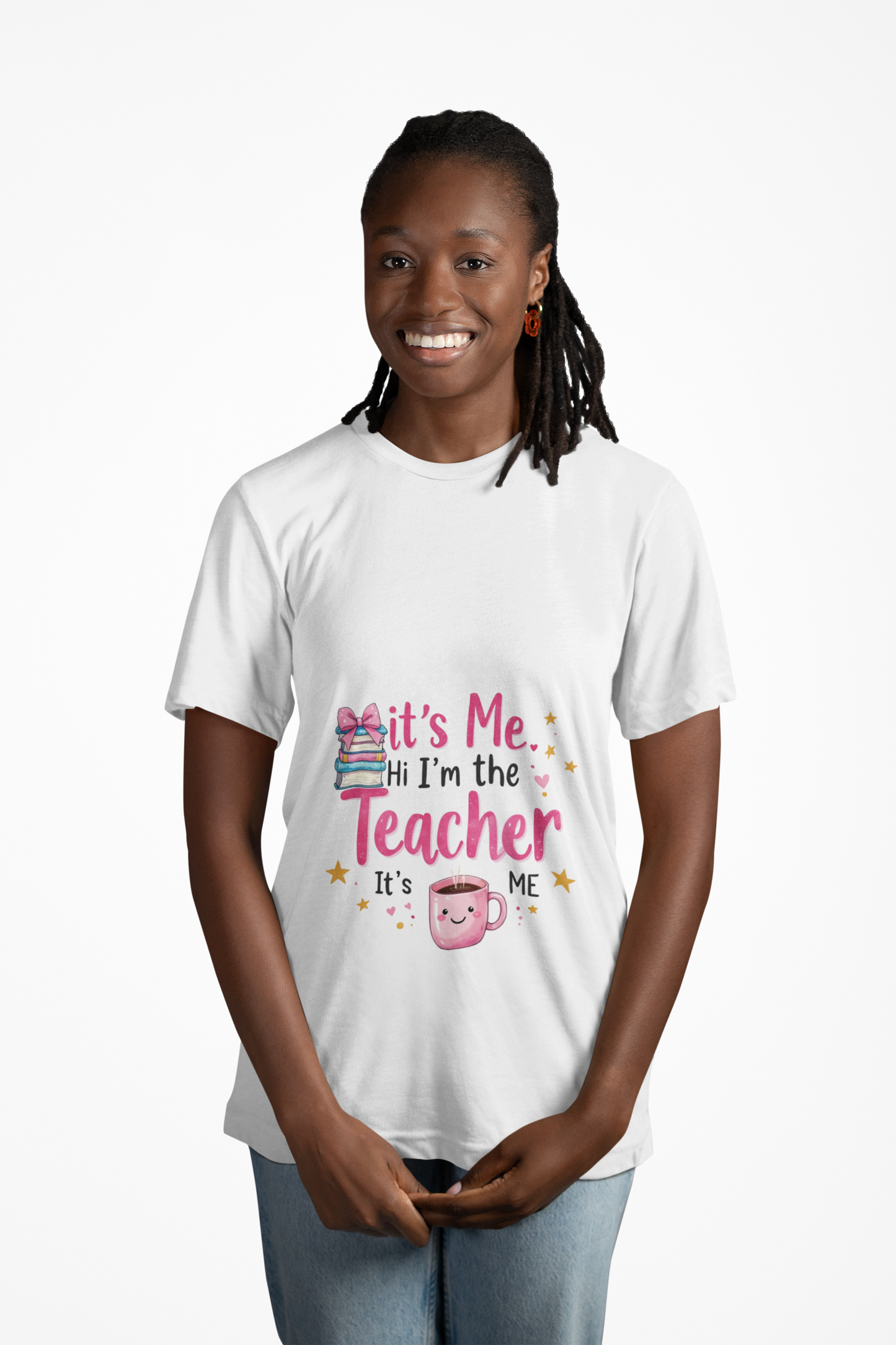 Cute Teacher V-Neck Tee, Inspirational Teacher, Showcasing a fun and vibrant design, this tee is not only comfortable but also helps express a passion for teaching.