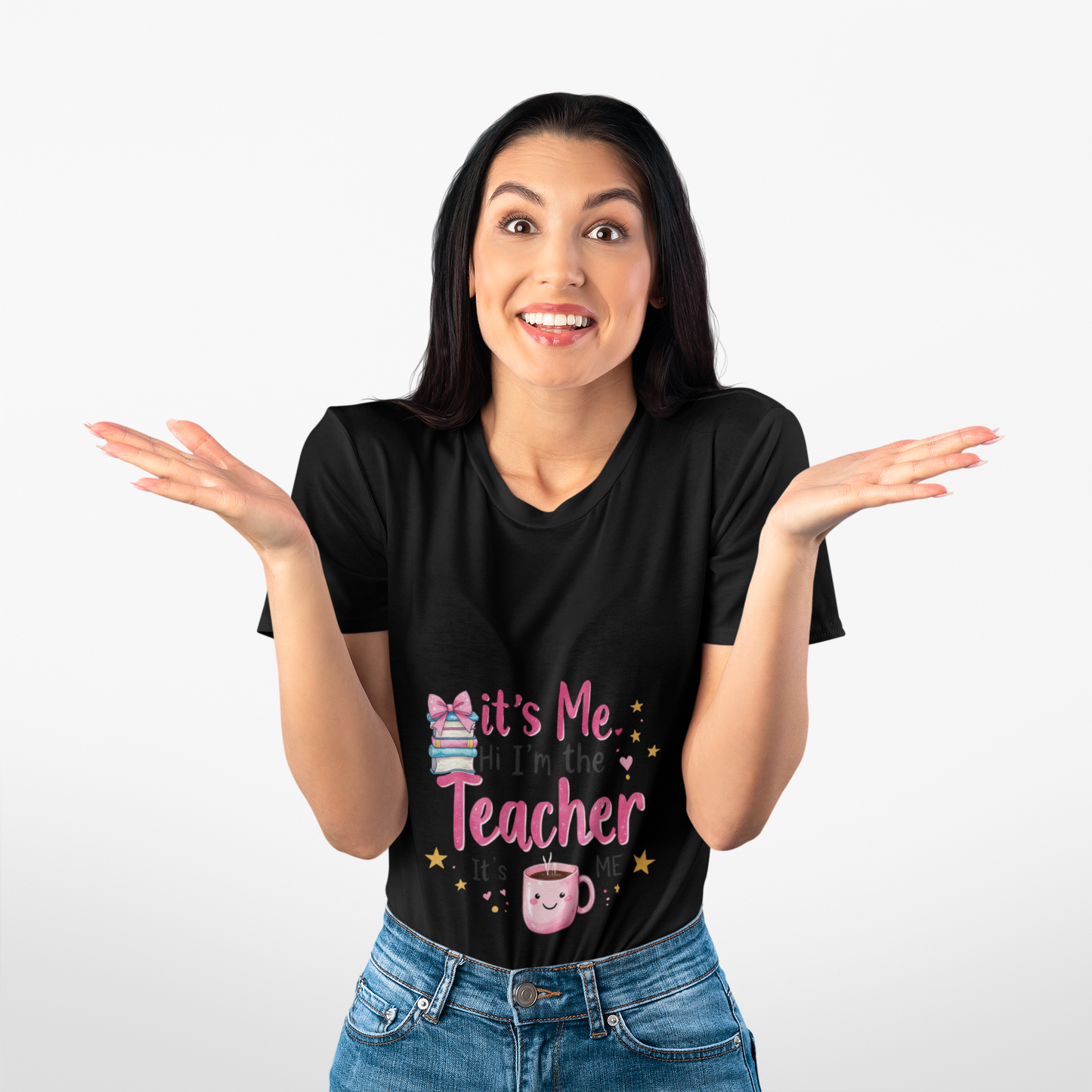 Cute Teacher V-Neck Tee, Inspirational Teacher, Showcasing a fun and vibrant design, this tee is not only comfortable but also helps express a passion for teaching.