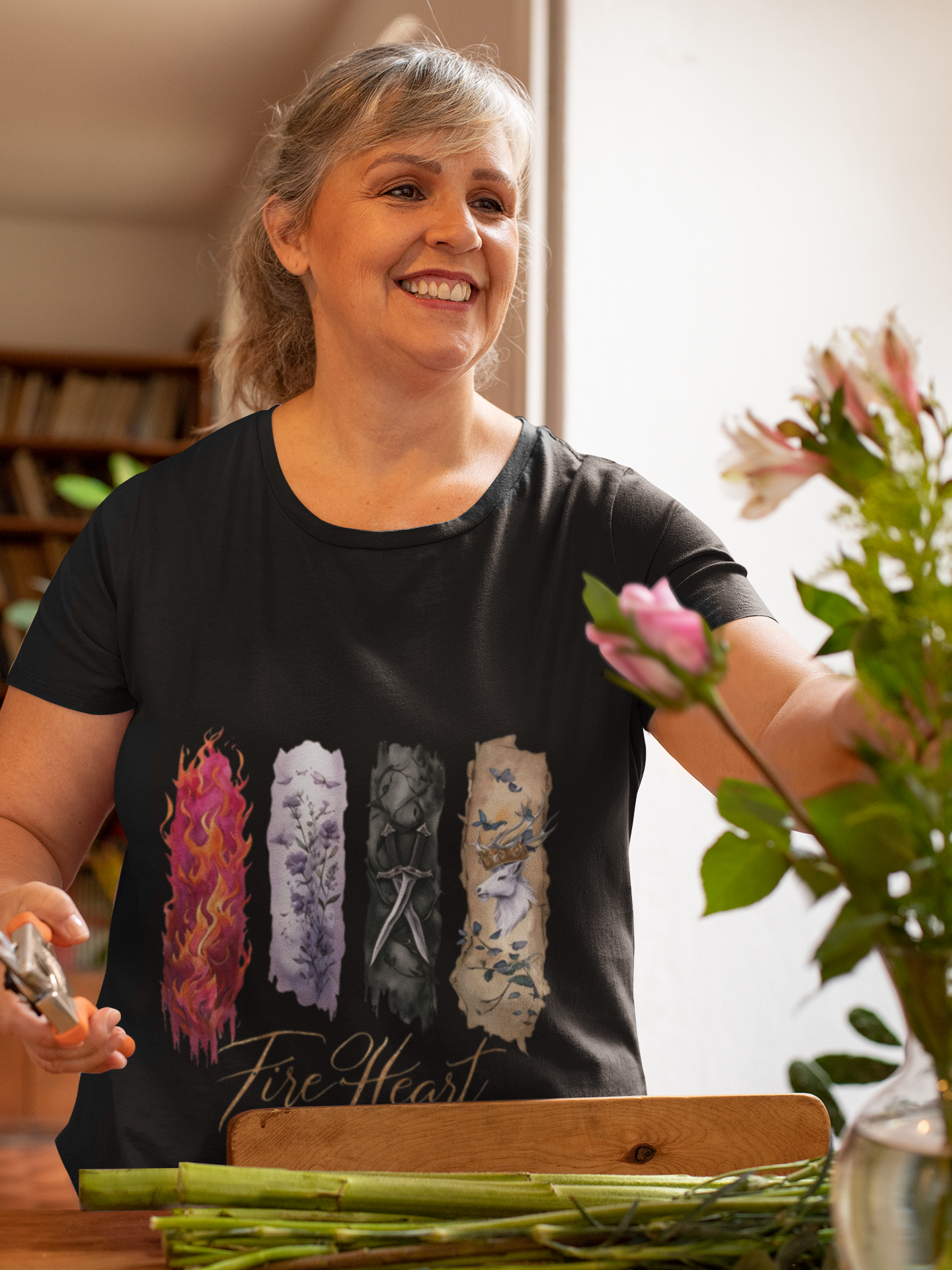 Fire Heart T-Shirt, Heir of Fire Tee, Ignite your wardrobe with the Fire Heart T-Shirt, a must-have for any fan of Sarah J. Maas's enchanting universe.