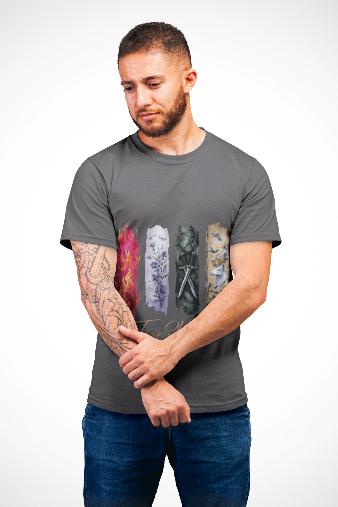 Fire Heart T-Shirt, Heir of Fire Tee, Ignite your wardrobe with the Fire Heart T-Shirt, a must-have for any fan of Sarah J. Maas's enchanting universe.