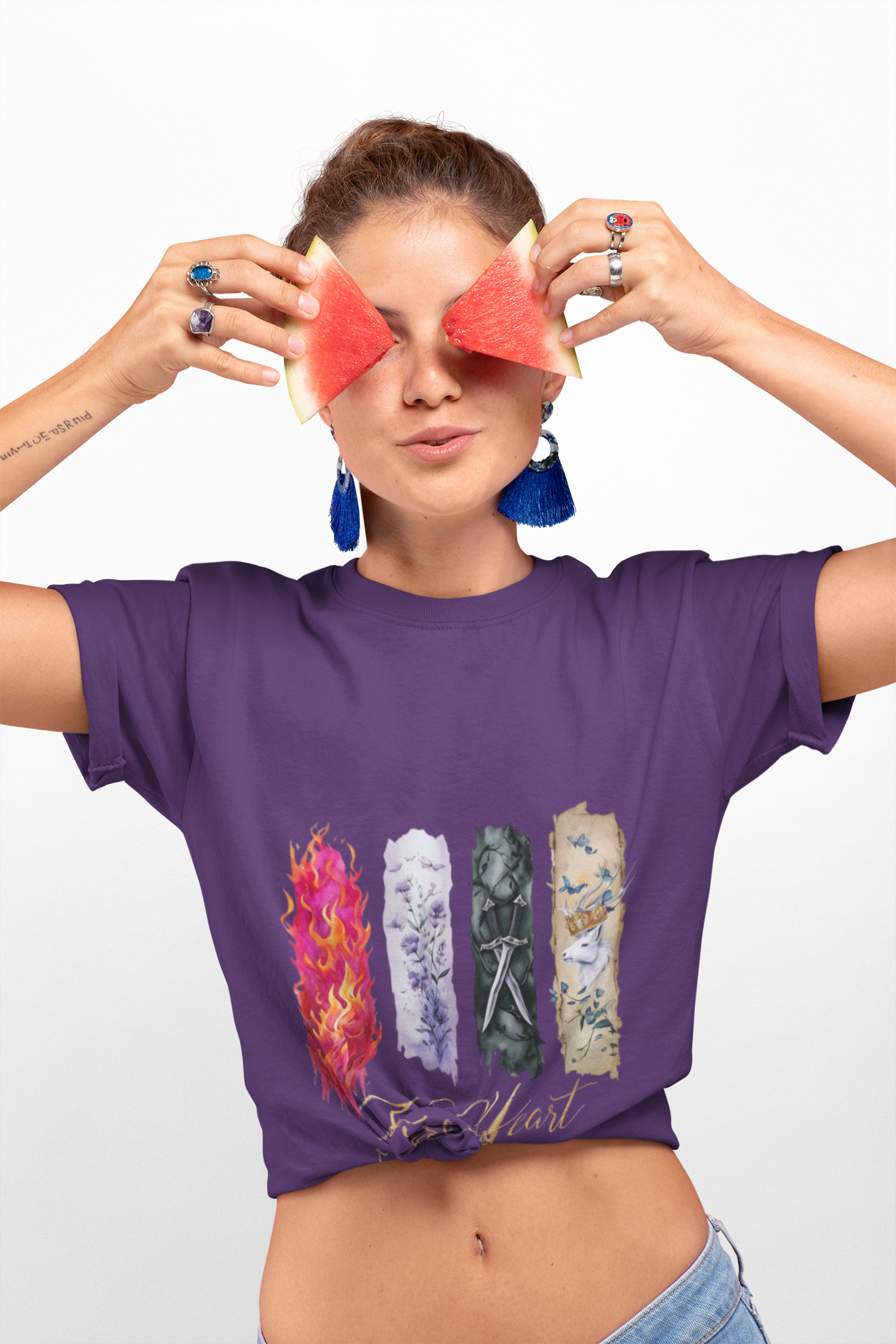 Fire Heart T-Shirt, Heir of Fire Tee, Ignite your wardrobe with the Fire Heart T-Shirt, a must-have for any fan of Sarah J. Maas's enchanting universe.