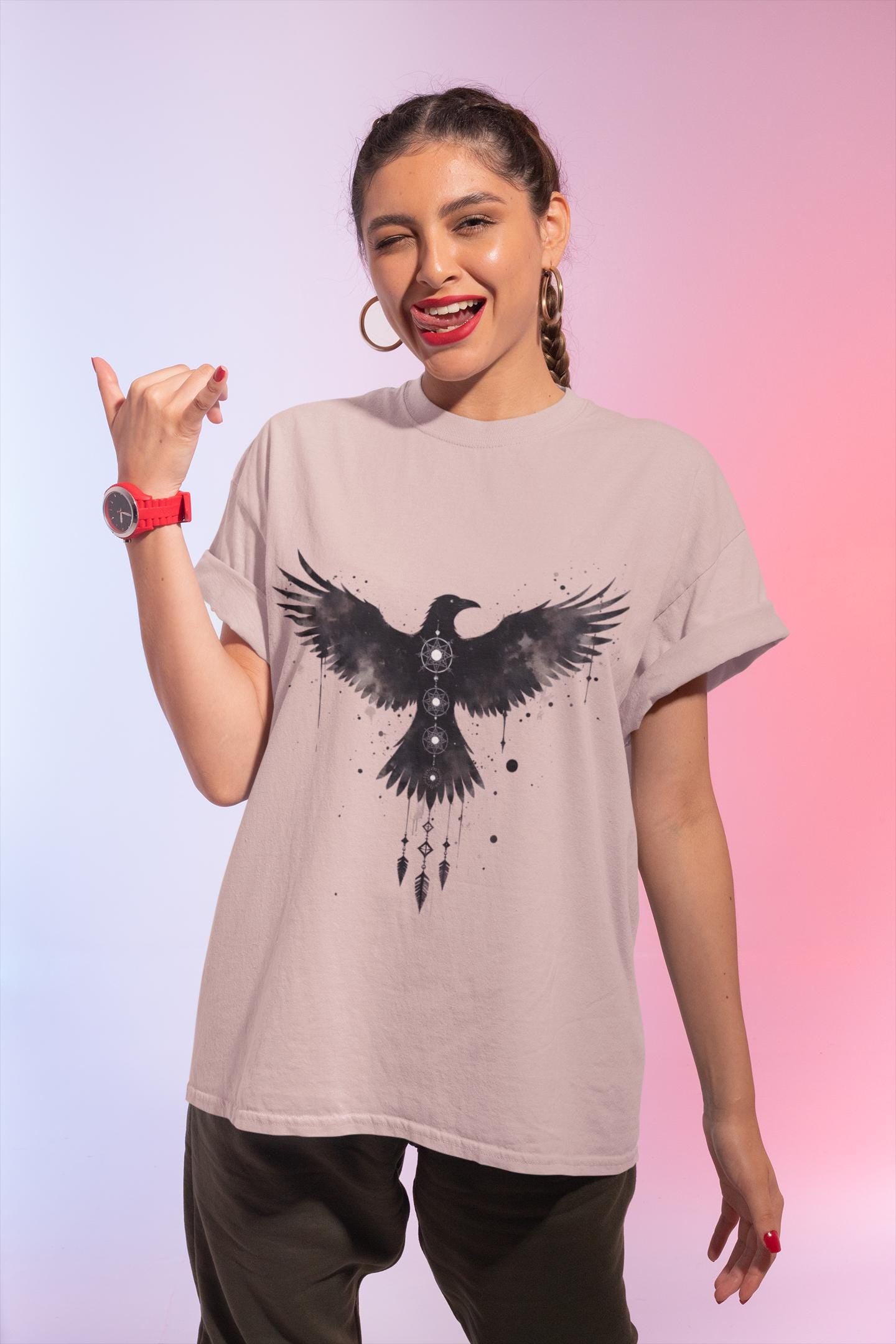 Viking Raven T-shirt, Embrace the spirit of Norse mythology with our Viking Raven T-shirt. This raven shirt captures the essence of Viking art.
