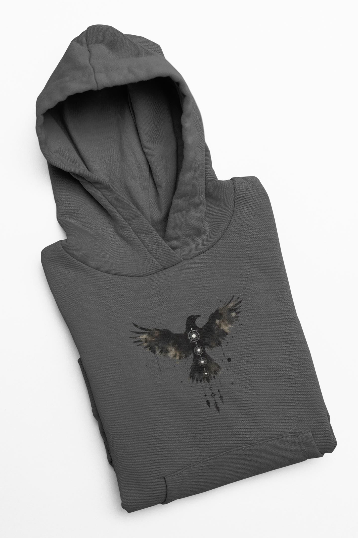Viking Raven Hoodie, Experience the mystique of Norse mythology with our exquisite Viking Raven Hoodie.