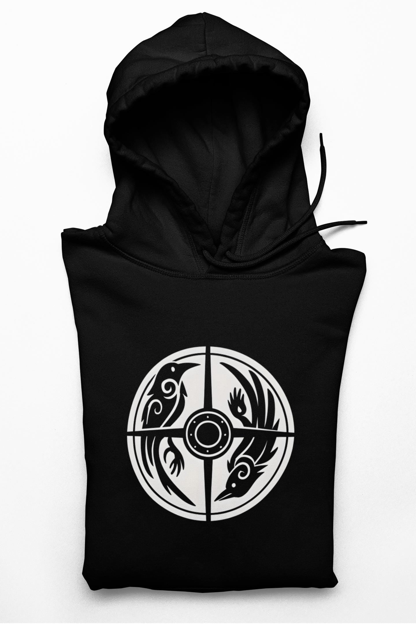 Norse Viking Shield Hoodie, Step into the realm of ancient warriors with our Norse Viking Shield Hoodie, a pinnacle of Norse design and craftsmanship.