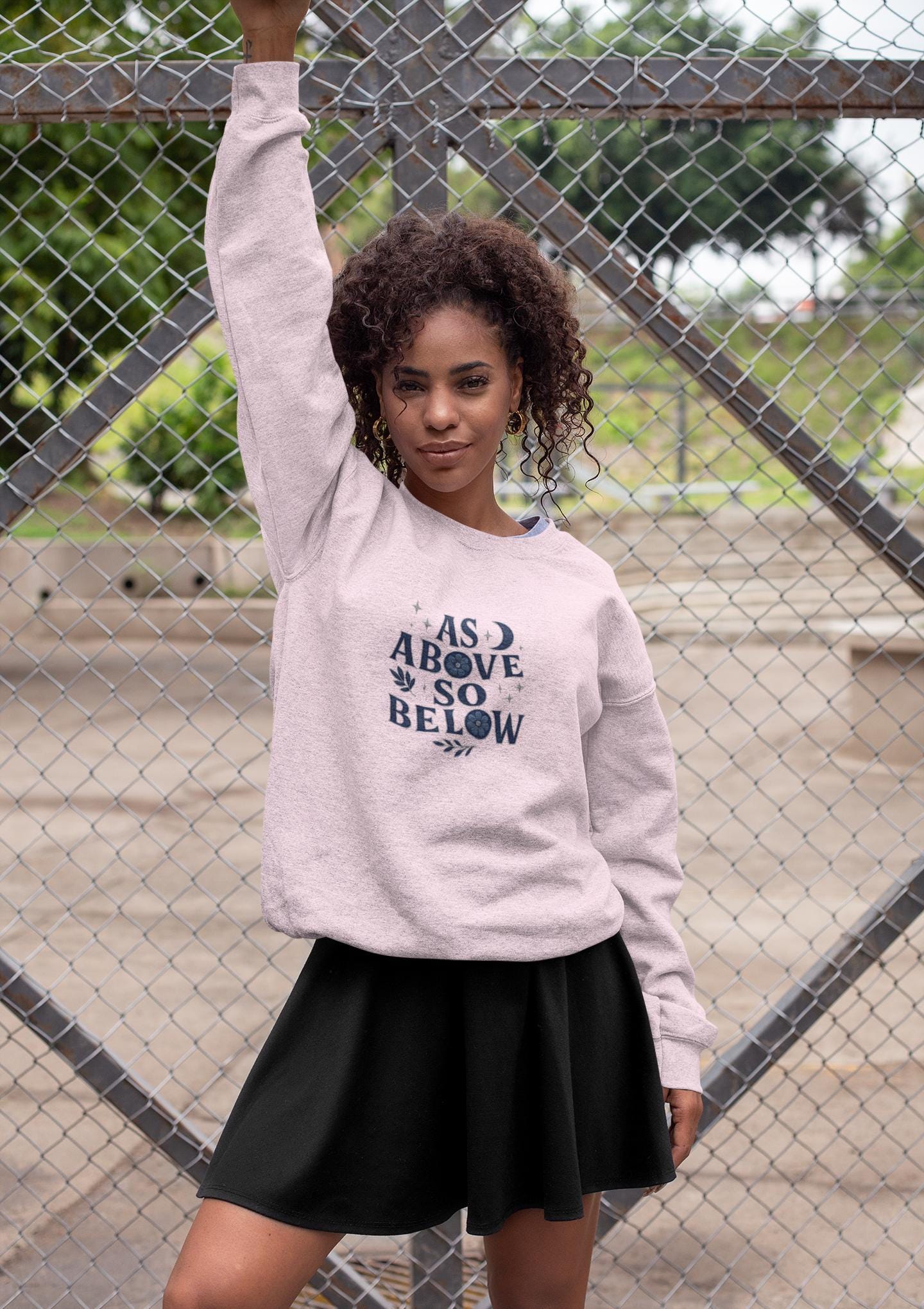 As Above So Below Sweatshirt, This witchy sweatshirt weaves the essence of paganism into every thread, making it the perfect piece of pagan clothing for those who cherish witchy things.