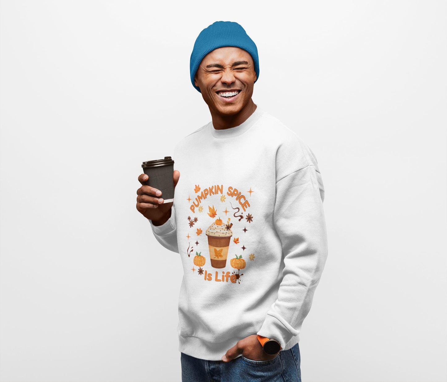 Pumpkin Spice is Life Sweatshirt, This autumn jumper is designed to wrap you in the warmth and comfort that the pumpkin spice season brings.