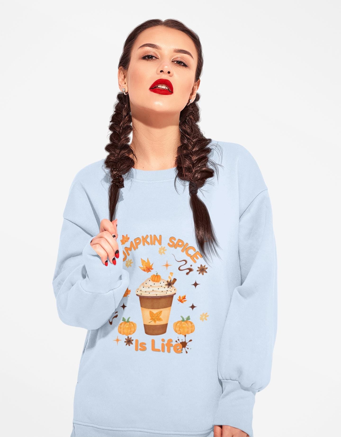 Pumpkin Spice is Life Sweatshirt, This autumn jumper is designed to wrap you in the warmth and comfort that the pumpkin spice season brings.