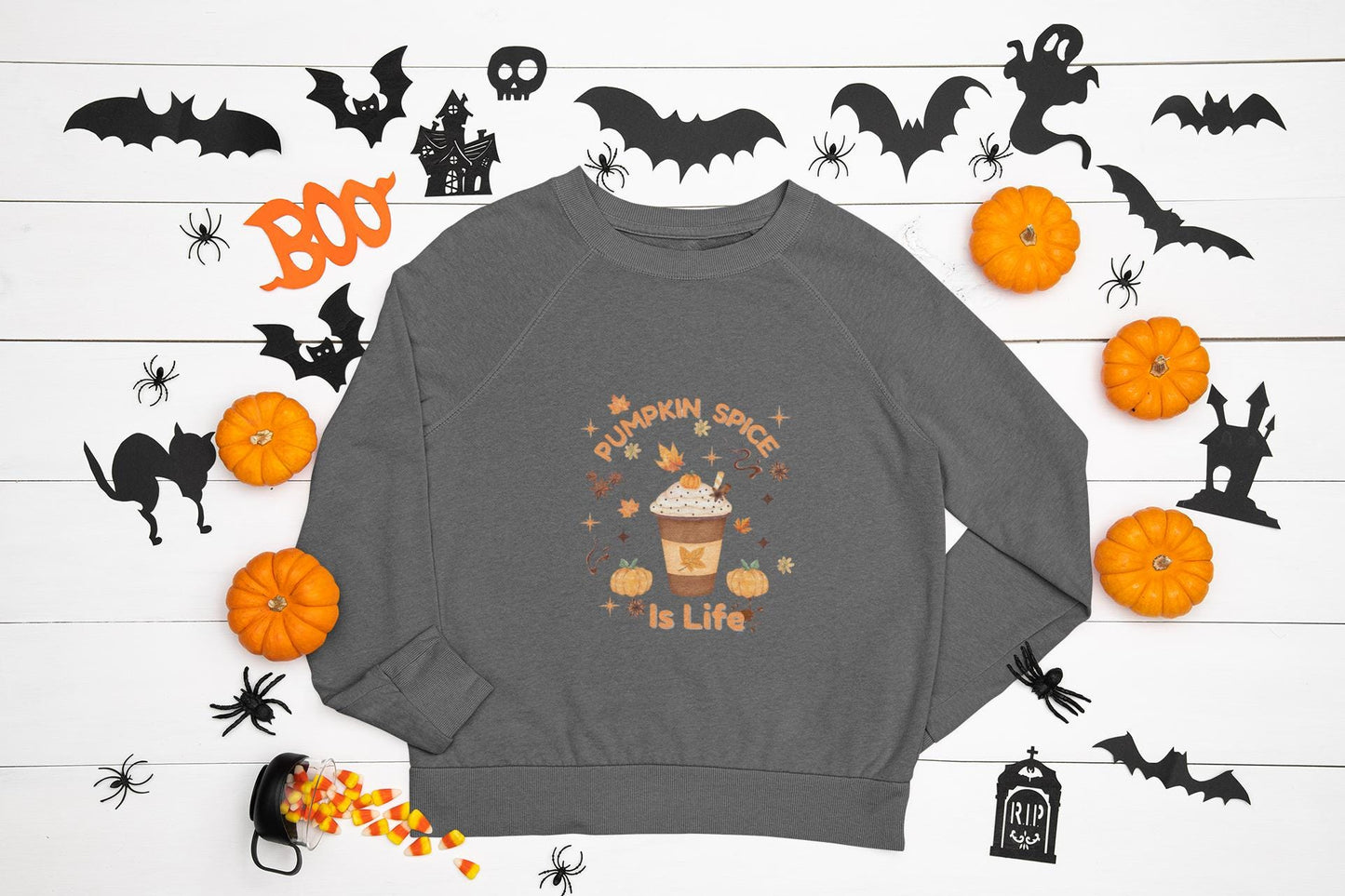 Pumpkin Spice is Life Sweatshirt, This autumn jumper is designed to wrap you in the warmth and comfort that the pumpkin spice season brings.
