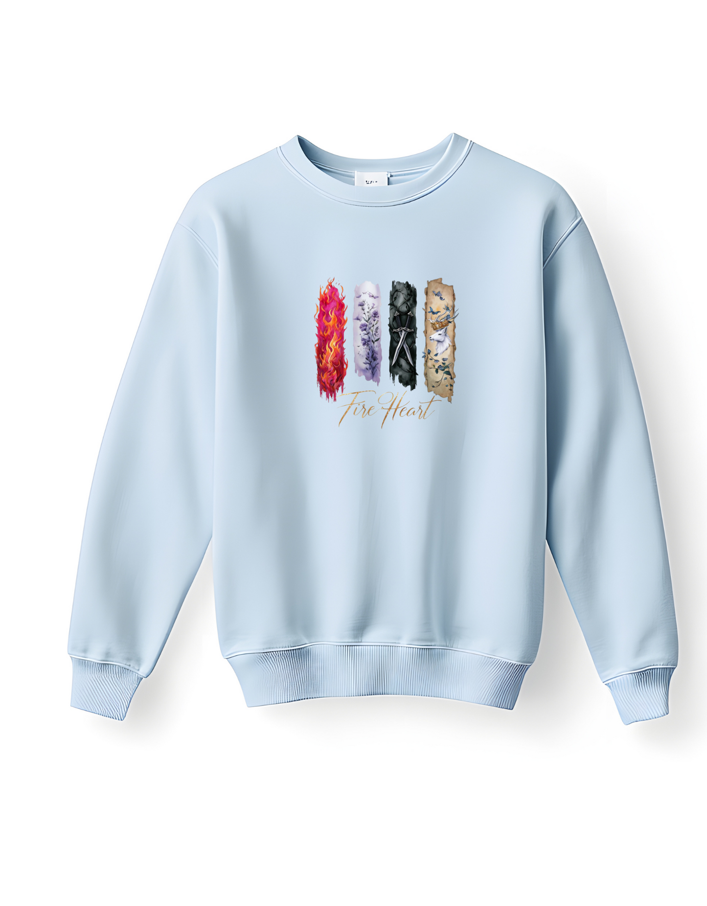 Fire Heart Sweatshirt, Heir of Fire, perfect for book lovers, especially fans of Sarah J. Maas and her character Aelin Ashryver Galathynius.