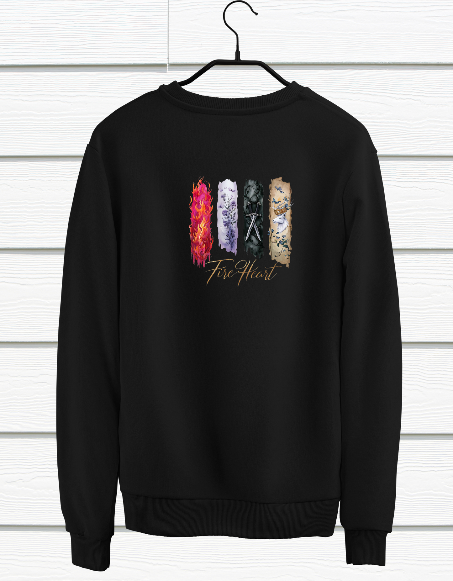 Fire Heart Sweatshirt, Heir of Fire, perfect for book lovers, especially fans of Sarah J. Maas and her character Aelin Ashryver Galathynius.
