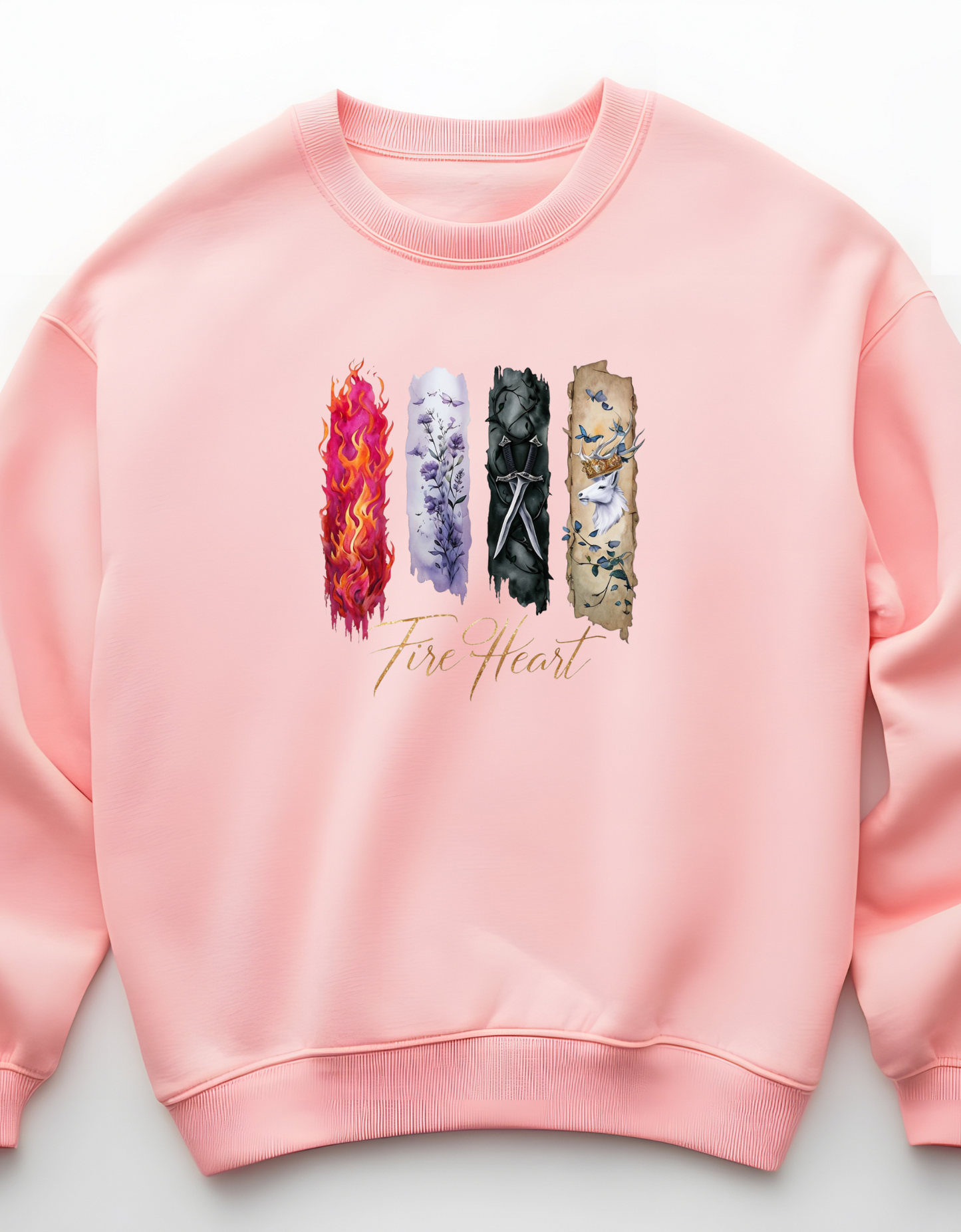Fire Heart Sweatshirt, Heir of Fire, perfect for book lovers, especially fans of Sarah J. Maas and her character Aelin Ashryver Galathynius.