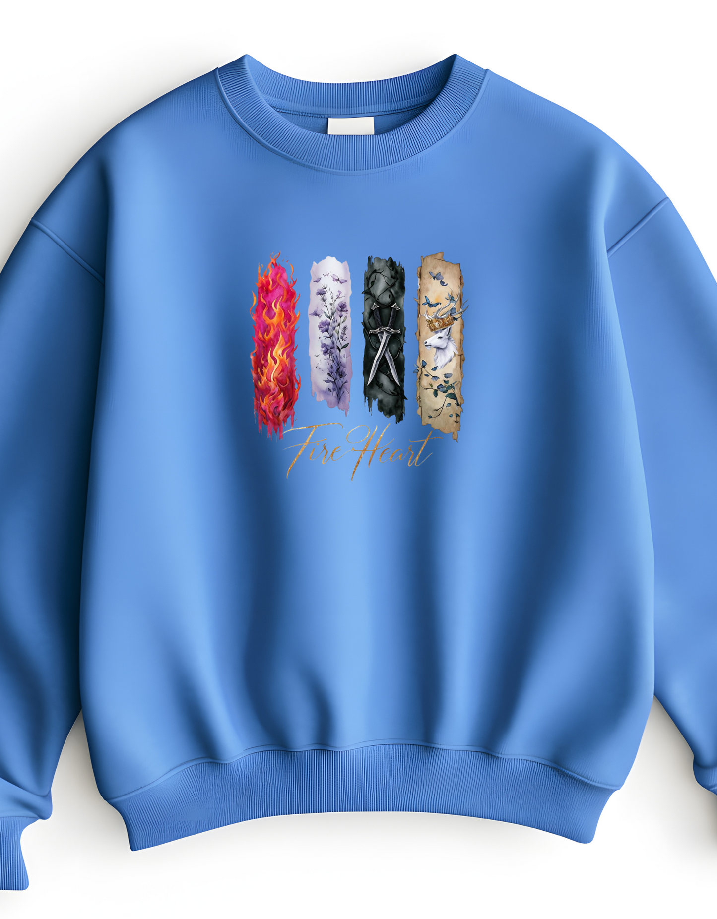 Fire Heart Sweatshirt, Heir of Fire, perfect for book lovers, especially fans of Sarah J. Maas and her character Aelin Ashryver Galathynius.