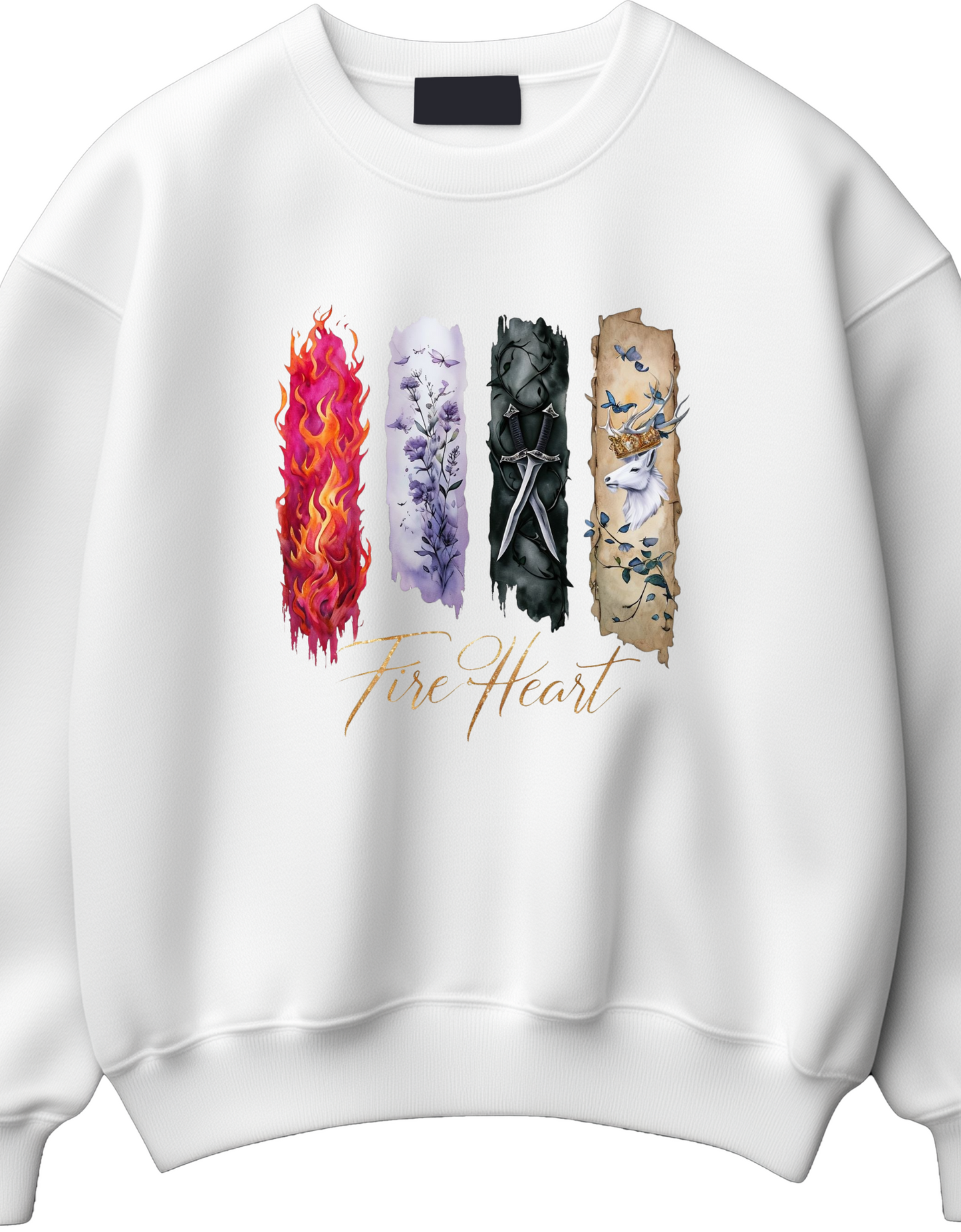 Fire Heart Sweatshirt, Heir of Fire, perfect for book lovers, especially fans of Sarah J. Maas and her character Aelin Ashryver Galathynius.