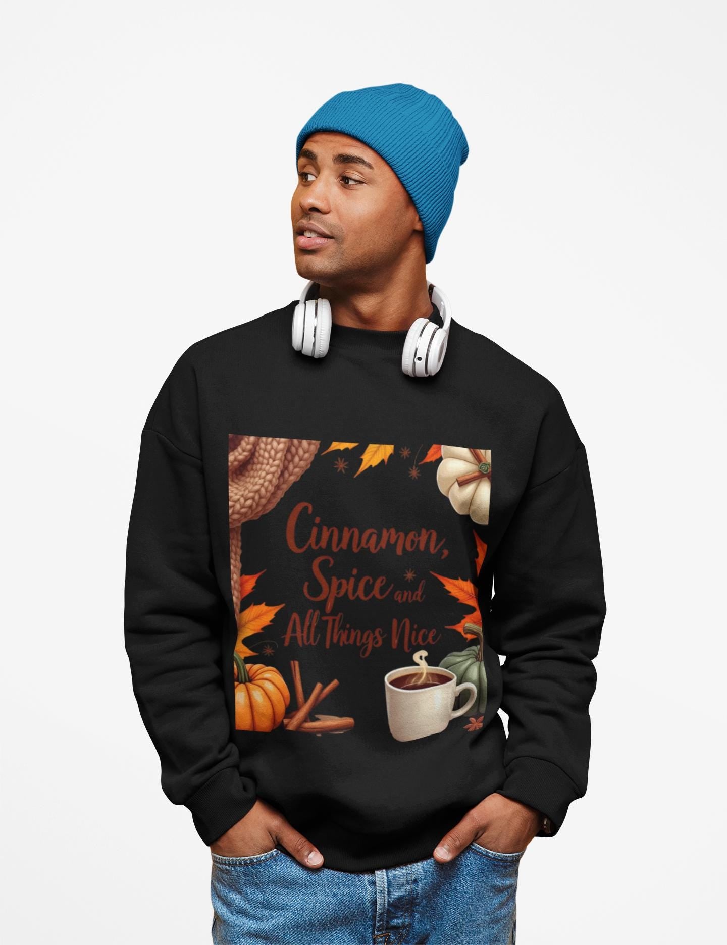 Cinnamon Spice and All Things Nice Sweatshirt, promises to keep you snug while adding a touch of seasonal charm to your wardrobe. Whether you’re sipping on a pumpkin latte or taking a leisurely stroll through fallen leaves,