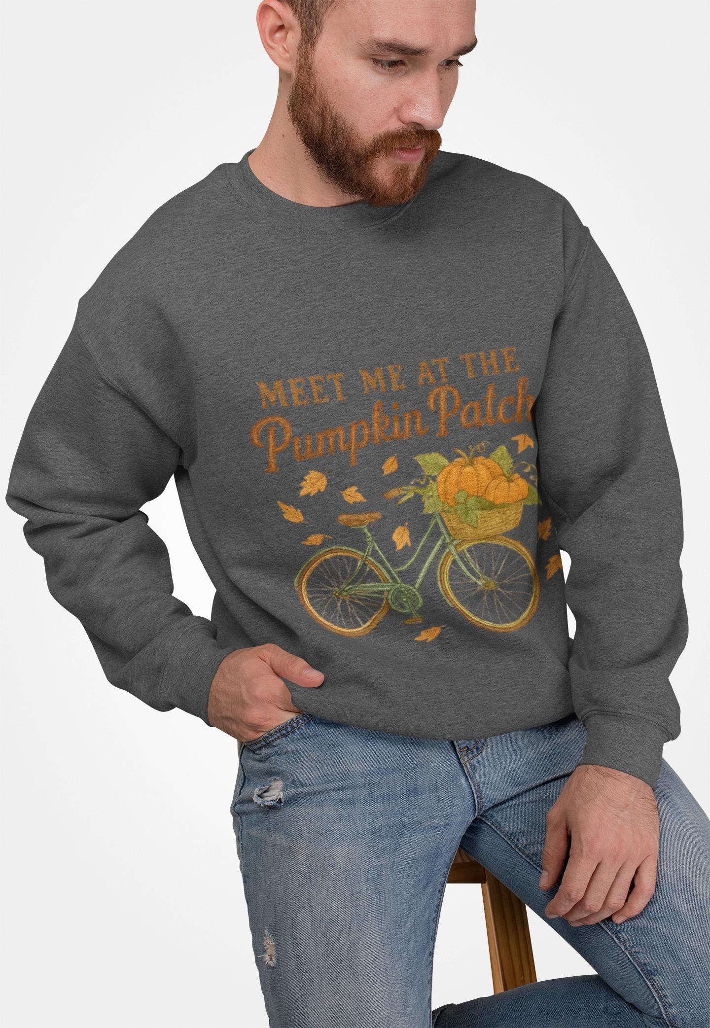 Meet me at the pumpkin patch Sweatshirt, This autumnal jumper wraps you in warmth, making chilly days inviting and every outing a celebration of the season.