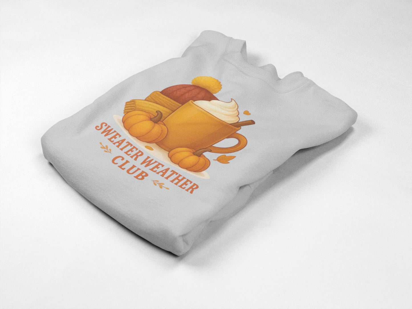 Sweater Weather Autumn Sweatshirt, This autumnal jumper captures the essence of crisp days with its inviting softness, perfect for sipping on a pumpkin spice latte.