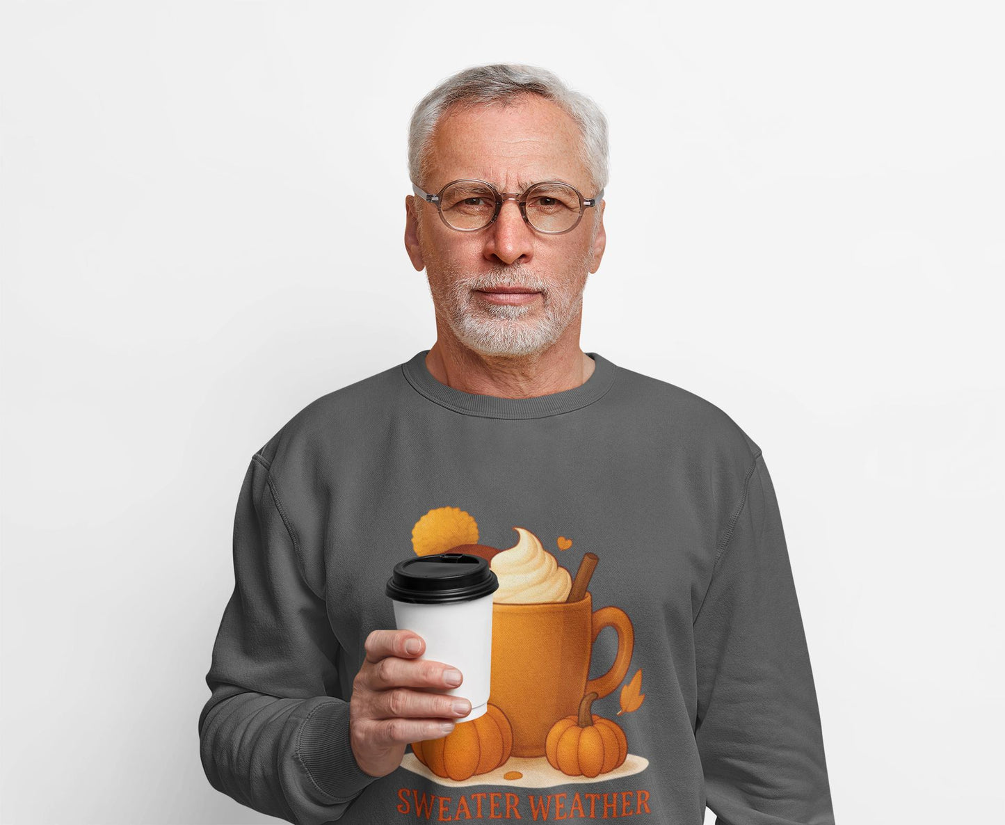 Sweater Weather Autumn Sweatshirt, This autumnal jumper captures the essence of crisp days with its inviting softness, perfect for sipping on a pumpkin spice latte.