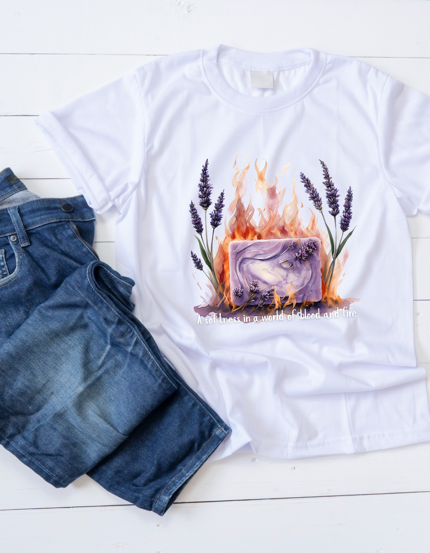 Heir of Fire Aelin T-Shirt, Lavender Soap Design, this t-shirt is not just clothing—it's a celebration of her favorite mythical tales.