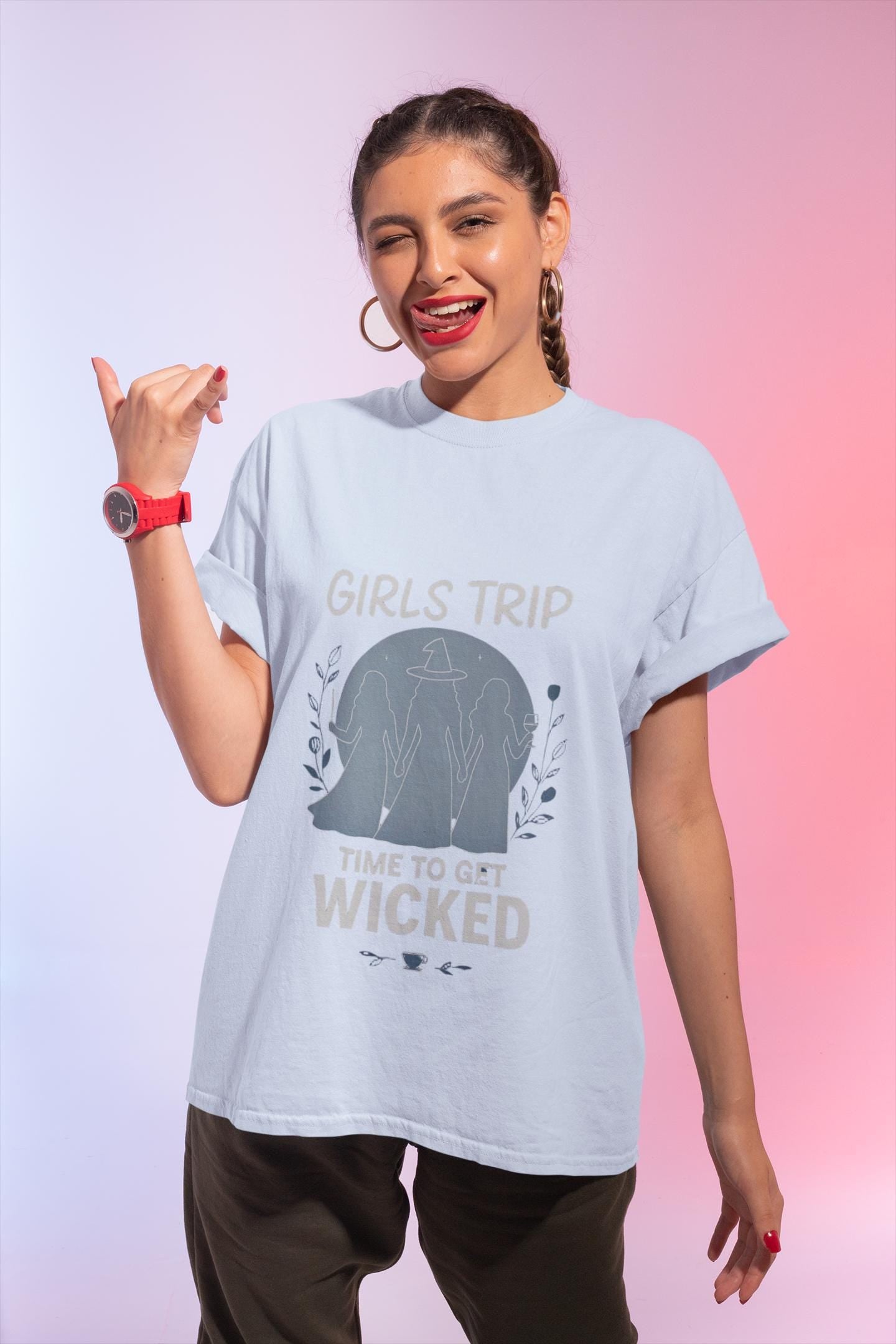 Girls Trip Witchy Vibes Tee, This bewitching tee is more than just a shirt; it's a celebration of the Salem witch era, seamlessly weaving together witchcraft chic and modern fashion.