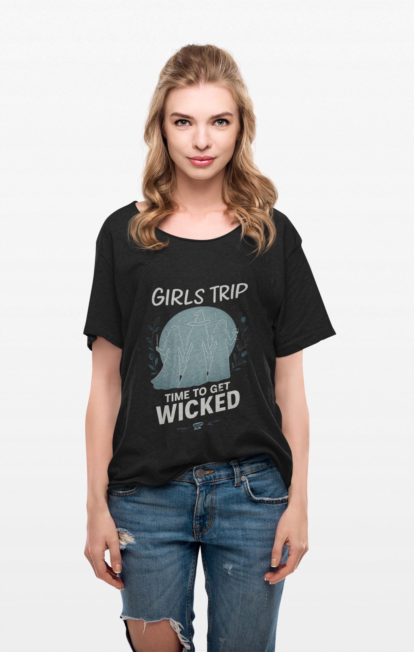 Girls Trip Witchy Vibes Tee, This bewitching tee is more than just a shirt; it's a celebration of the Salem witch era, seamlessly weaving together witchcraft chic and modern fashion.