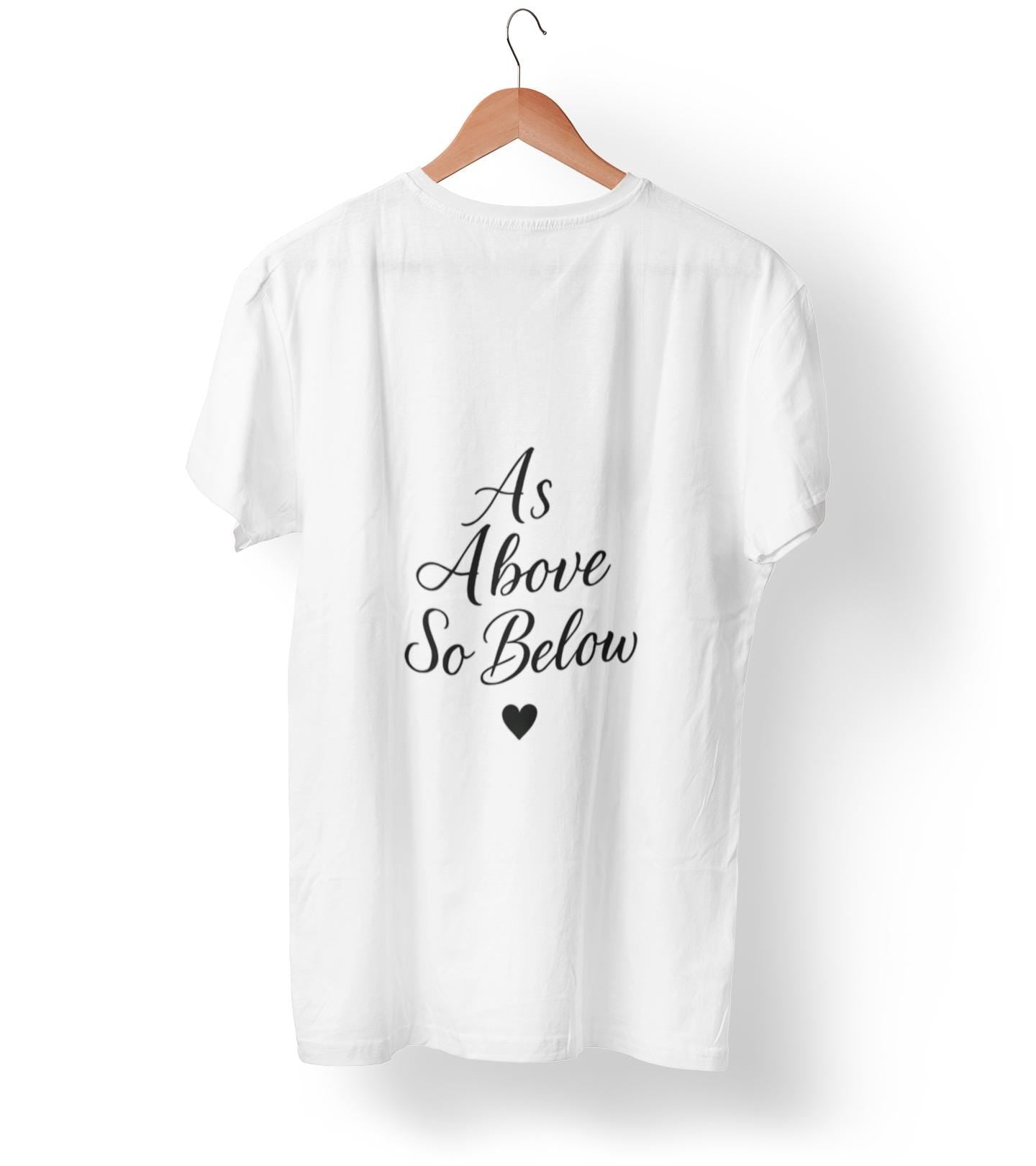 As Above So Below T-shirt, Embrace the celestial vibes infused in this spiritual tee, where the ancient secrets of pagan clothing meet the modern allure of witchy clothes.