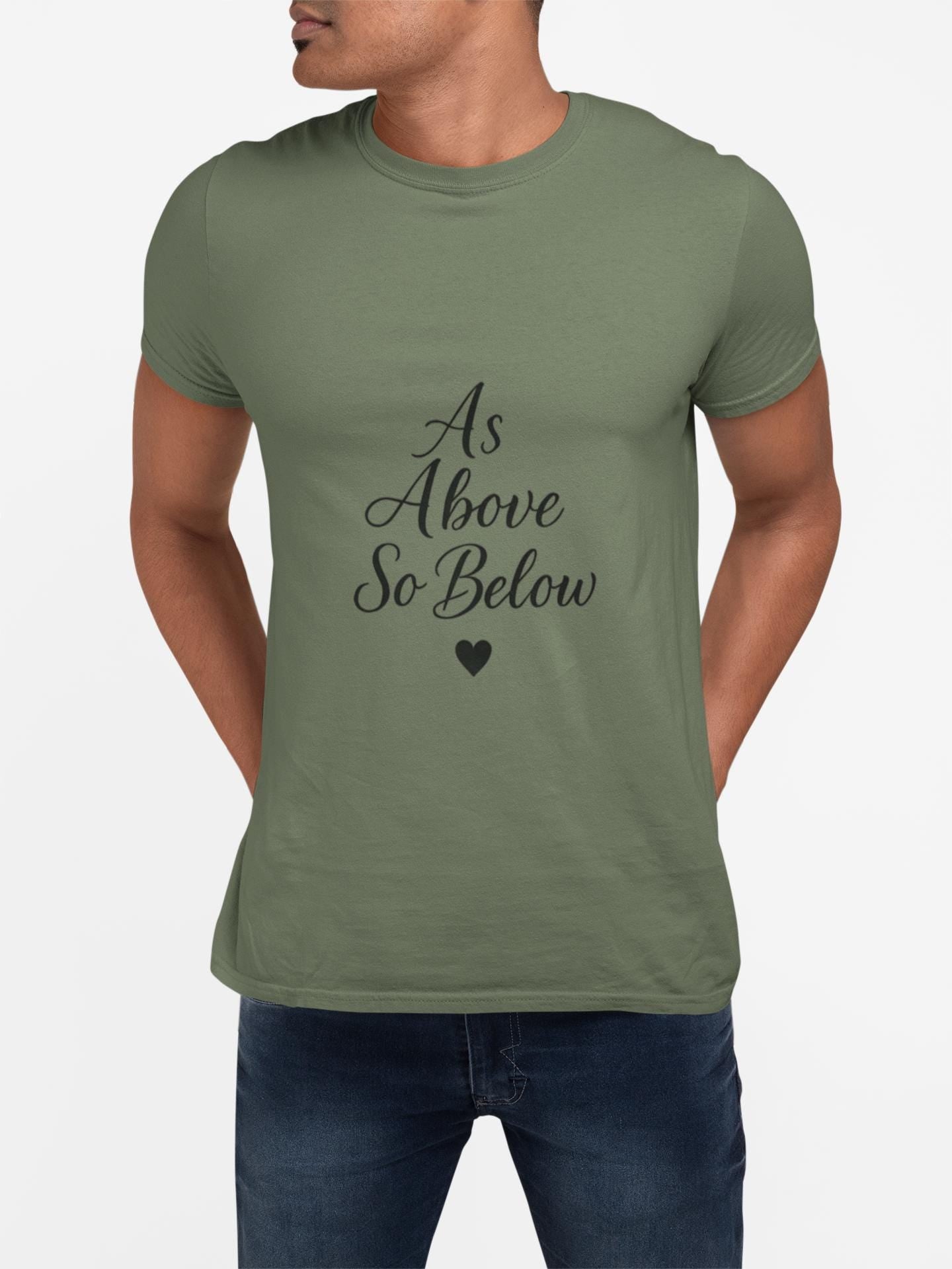 As Above So Below T-shirt, Embrace the celestial vibes infused in this spiritual tee, where the ancient secrets of pagan clothing meet the modern allure of witchy clothes.
