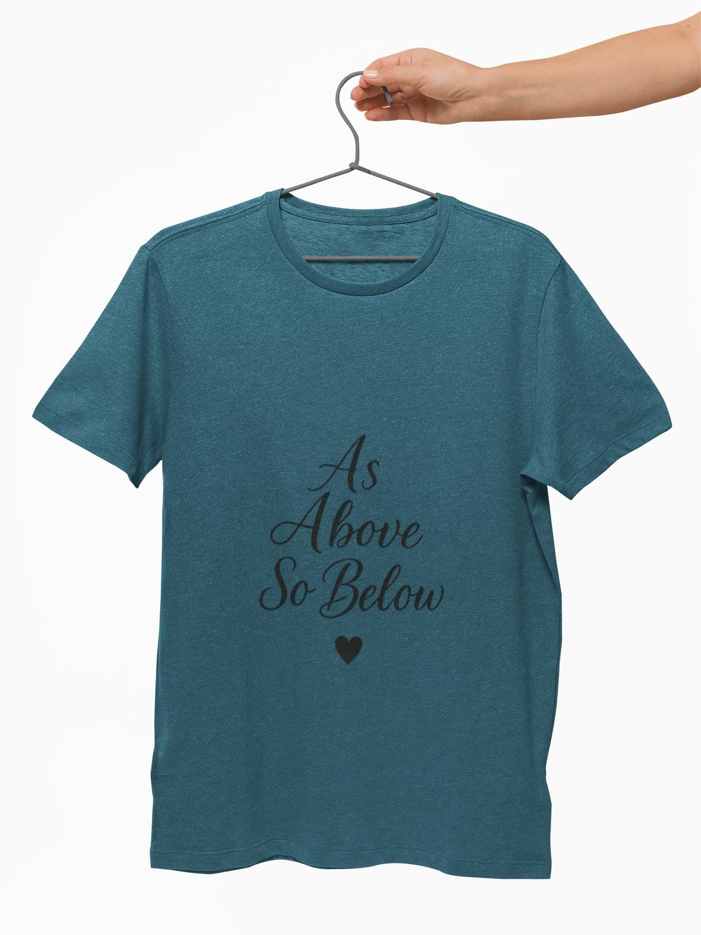As Above So Below T-shirt, Embrace the celestial vibes infused in this spiritual tee, where the ancient secrets of pagan clothing meet the modern allure of witchy clothes.