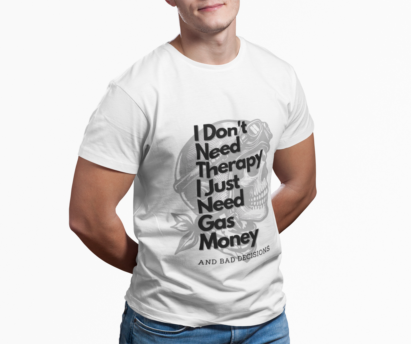 I don'tneedtherapybikerT-Shirt, This tee is a great addition to a biker's wardrobe or for anyone looking to add a rebellious touch to their outfit.