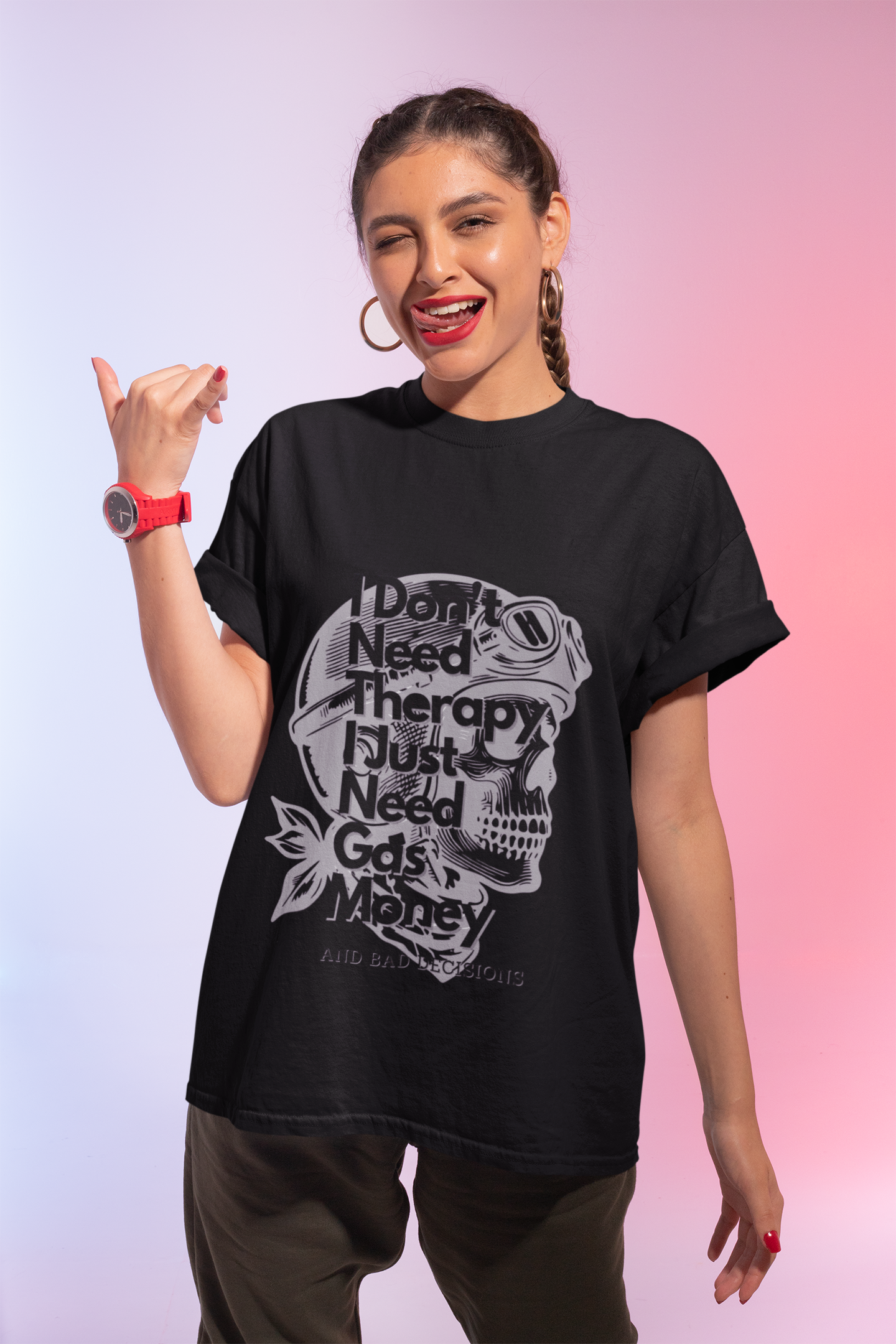 I don'tneedtherapybikerT-Shirt, This tee is a great addition to a biker's wardrobe or for anyone looking to add a rebellious touch to their outfit.