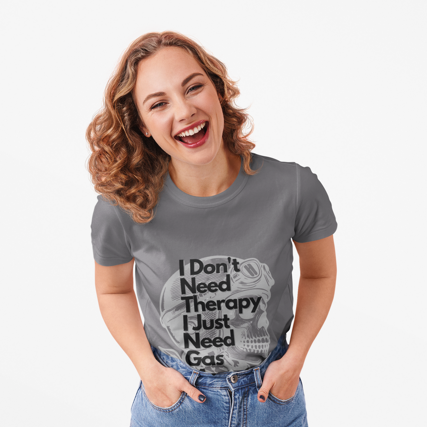 I don'tneedtherapybikerT-Shirt, This tee is a great addition to a biker's wardrobe or for anyone looking to add a rebellious touch to their outfit.