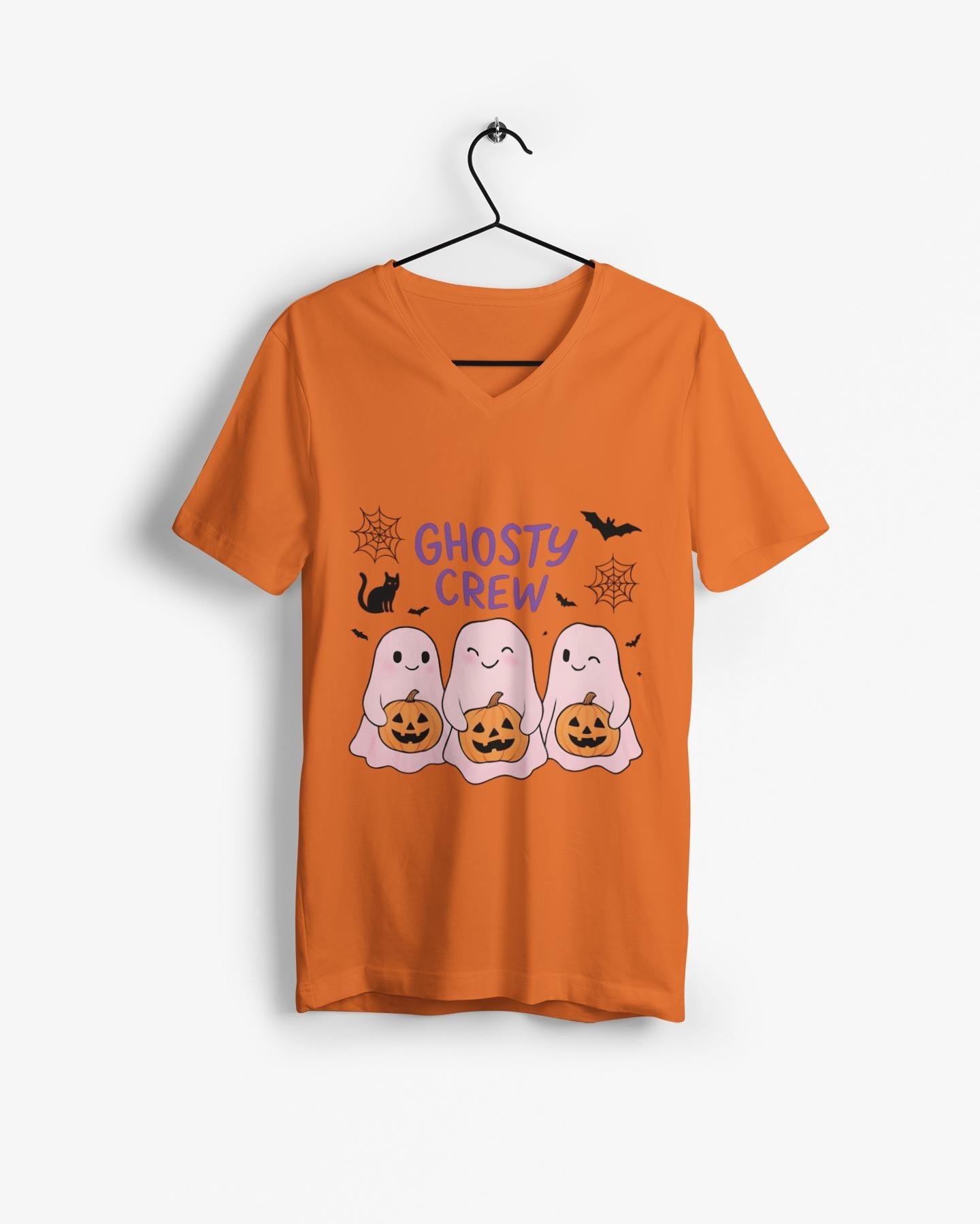 Ghosty Crew Halloween Tee, It’s great for spooky season gatherings, casual outings, or simply lounging at home with friends