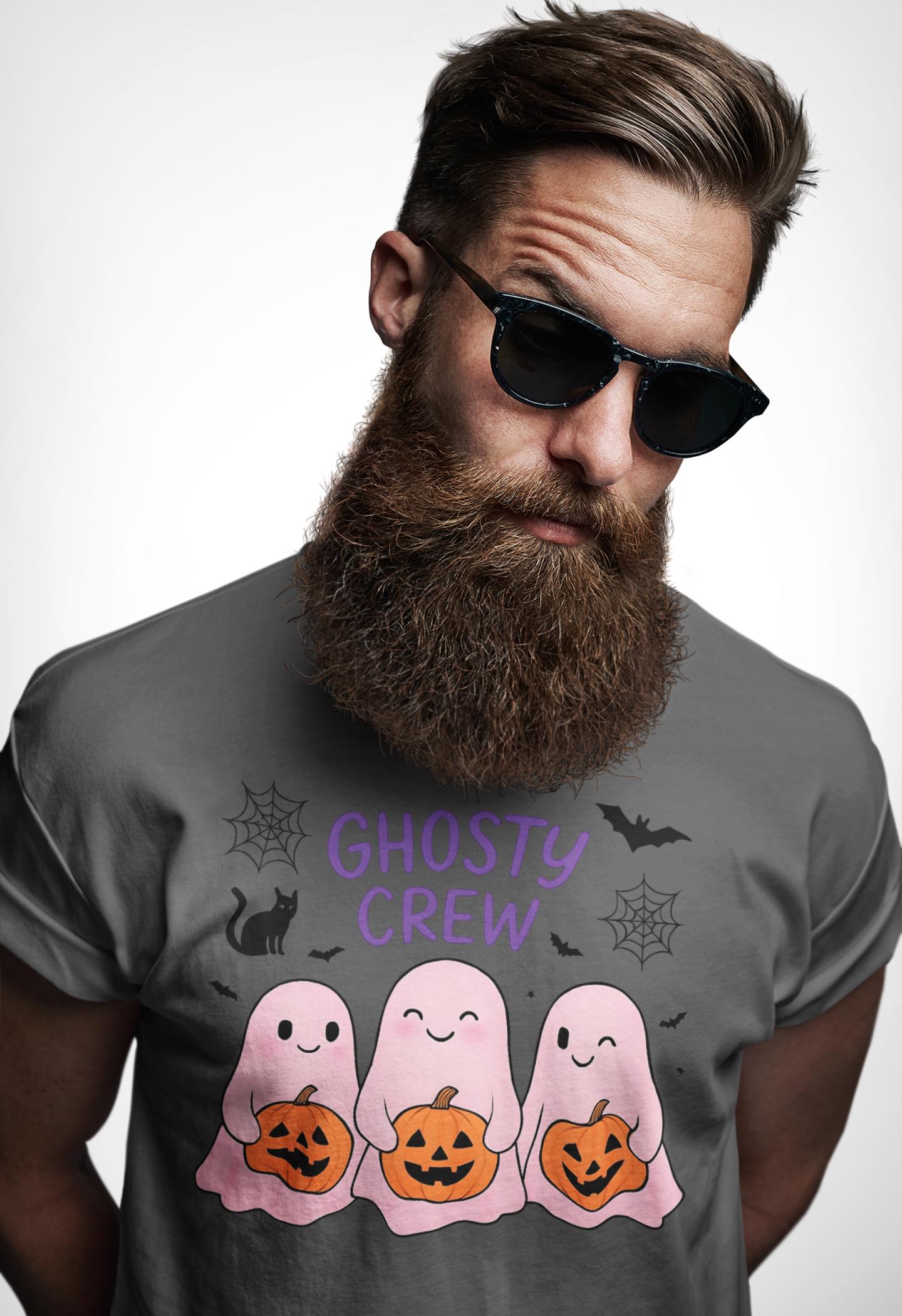 Ghosty Crew Halloween Tee, It’s great for spooky season gatherings, casual outings, or simply lounging at home with friends