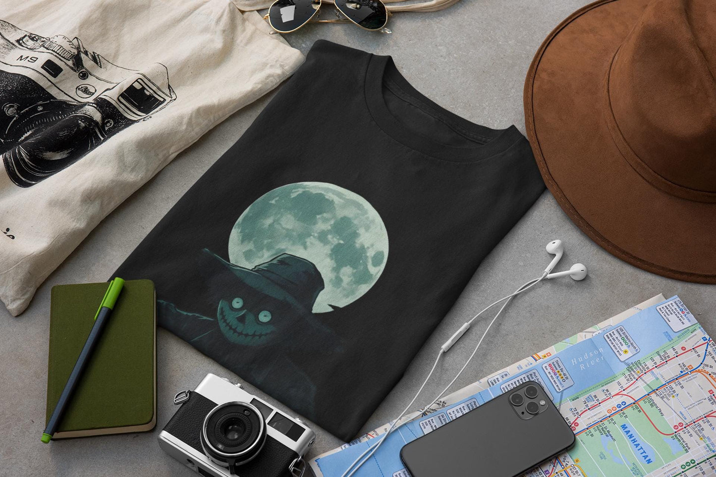 Halloween Scarecrow T-Shirt, This scarecrow shirt captures the essence of the season, transforming the traditional harvest icon into a pumpkin scarecrow that’s both captivating and chilling.Halloween
