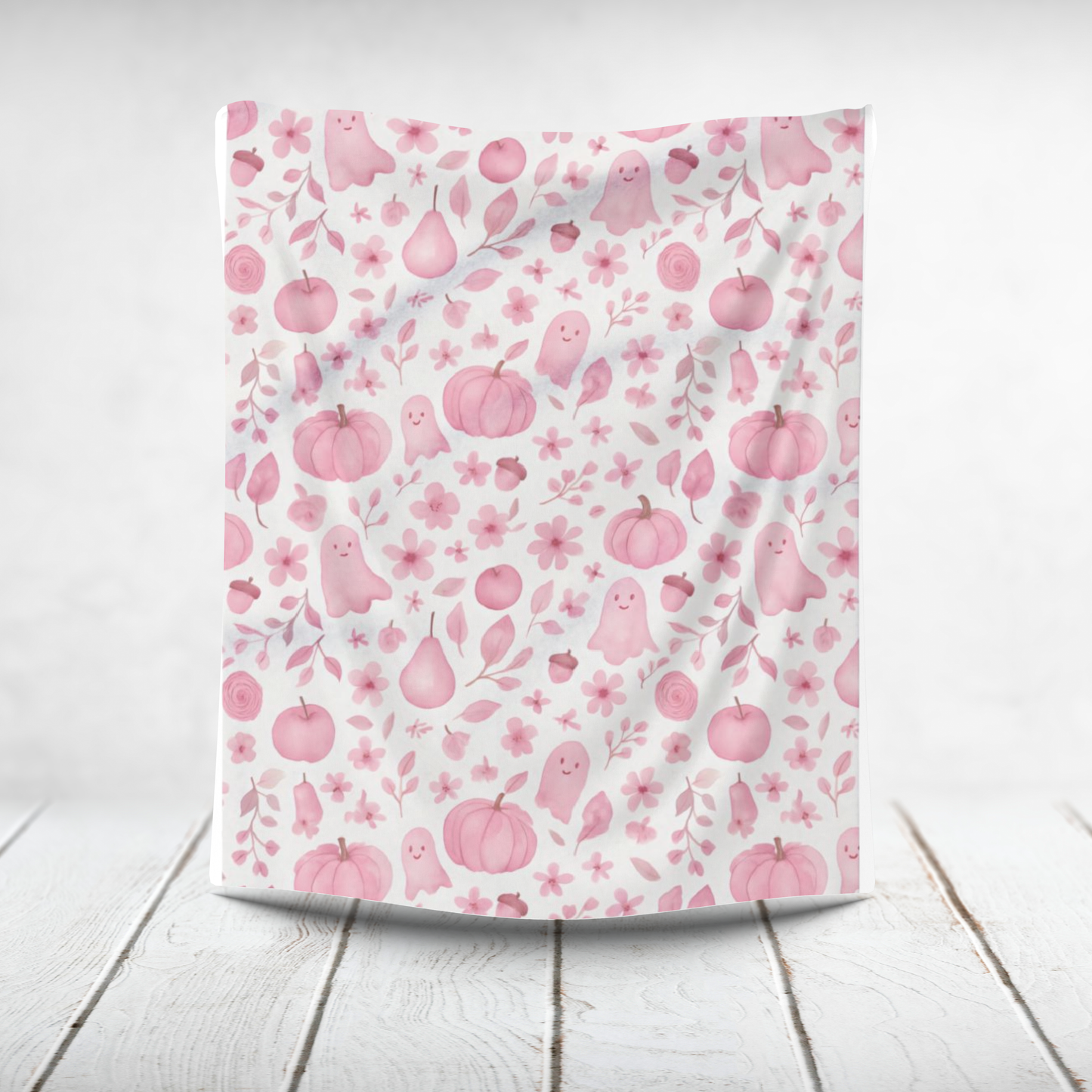 Pink Halloween Ghost Fleece Throw Blanket, this ghost blanket effortlessly transforms any space into a magical haven where autumn chills are met with warmth.