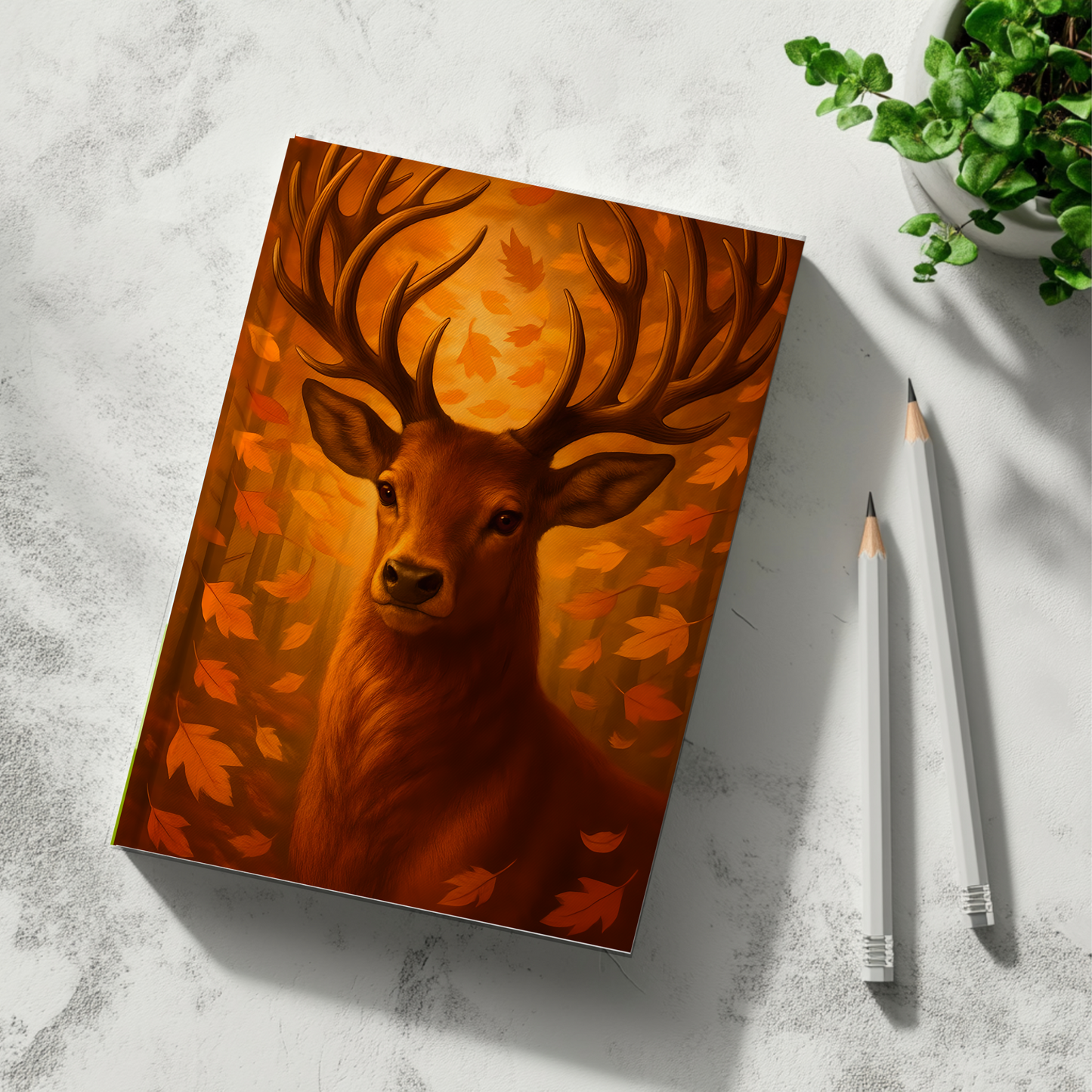 Autumn Stag Hardback Notebook, Majestic Stag Print, Autumnal Print, Hardback Journal, Student Notebook, Woodland Creature