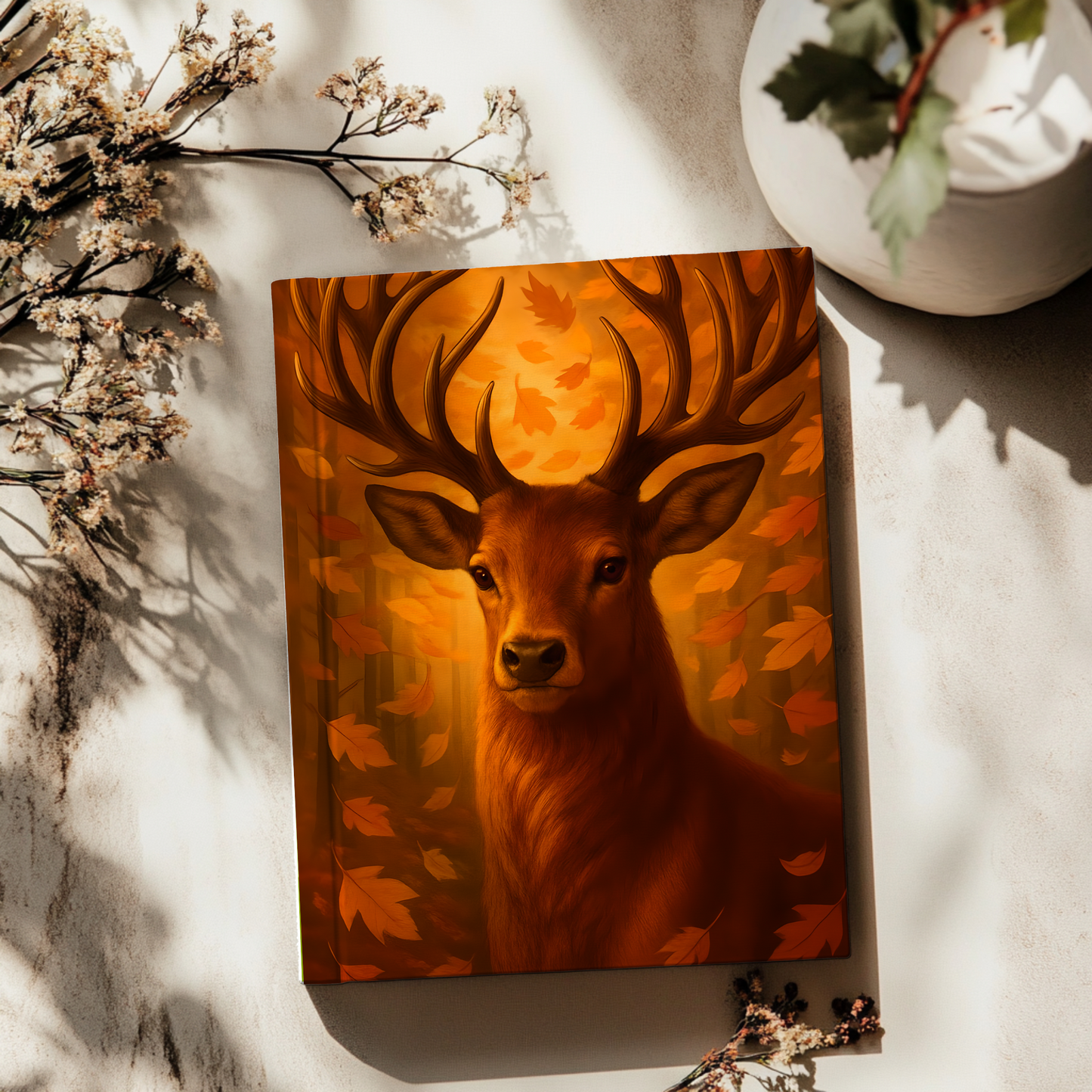 Autumn Stag Hardback Notebook, Majestic Stag Print, Autumnal Print, Hardback Journal, Student Notebook, Woodland Creature