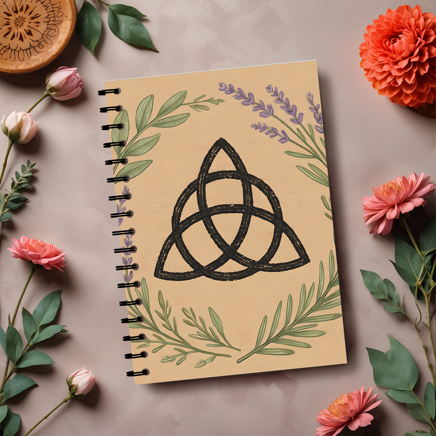Witches Knot Botanical Notebook, Embrace your inner botanist in this nature journal, enriched with pagan and wiccan symbols, providing an inspiring canvas for your imagination.